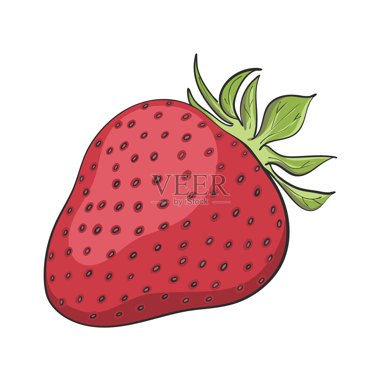 手绘草莓插画图片素材
