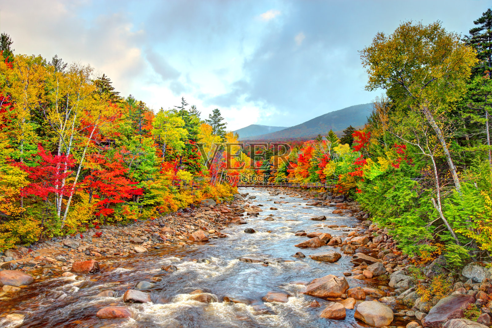 新罕布什尔州白山的秋天照片摄影图片