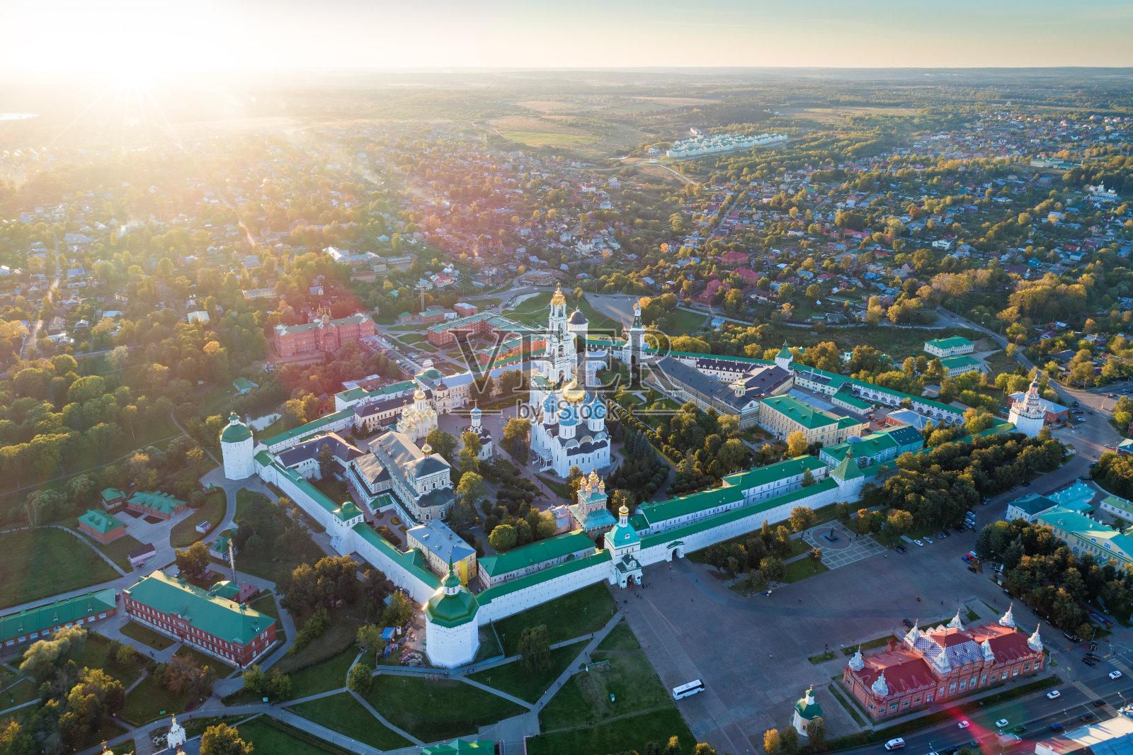 俄罗斯东正教修道院全景鸟瞰图照片摄影图片