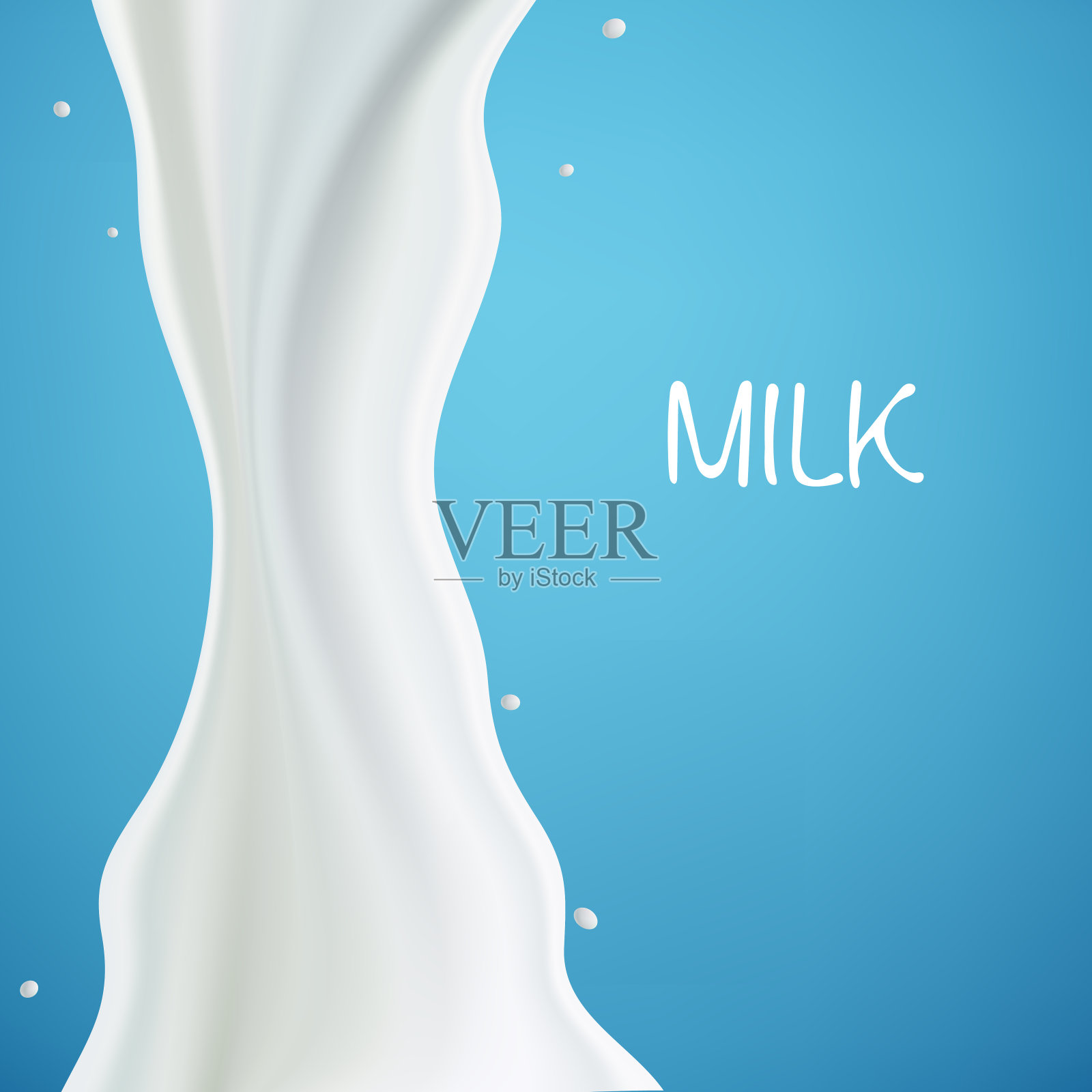 牛奶或酸奶溅波插画图片素材