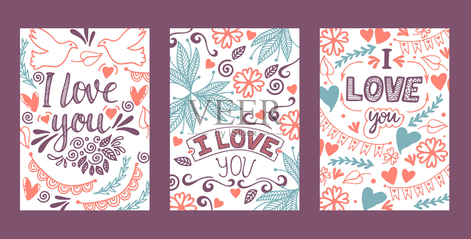 爱的字母向量可爱的书法可爱的标志素描iloveyou在情人节心爱的卡片插图背景集爱装饰排版背景设计模板素材