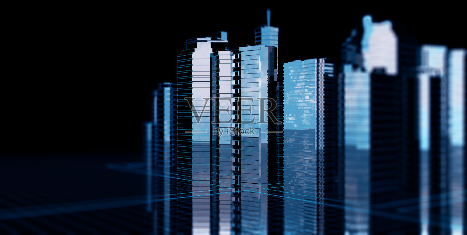 摩天大楼的未来技术概念照片摄影图片