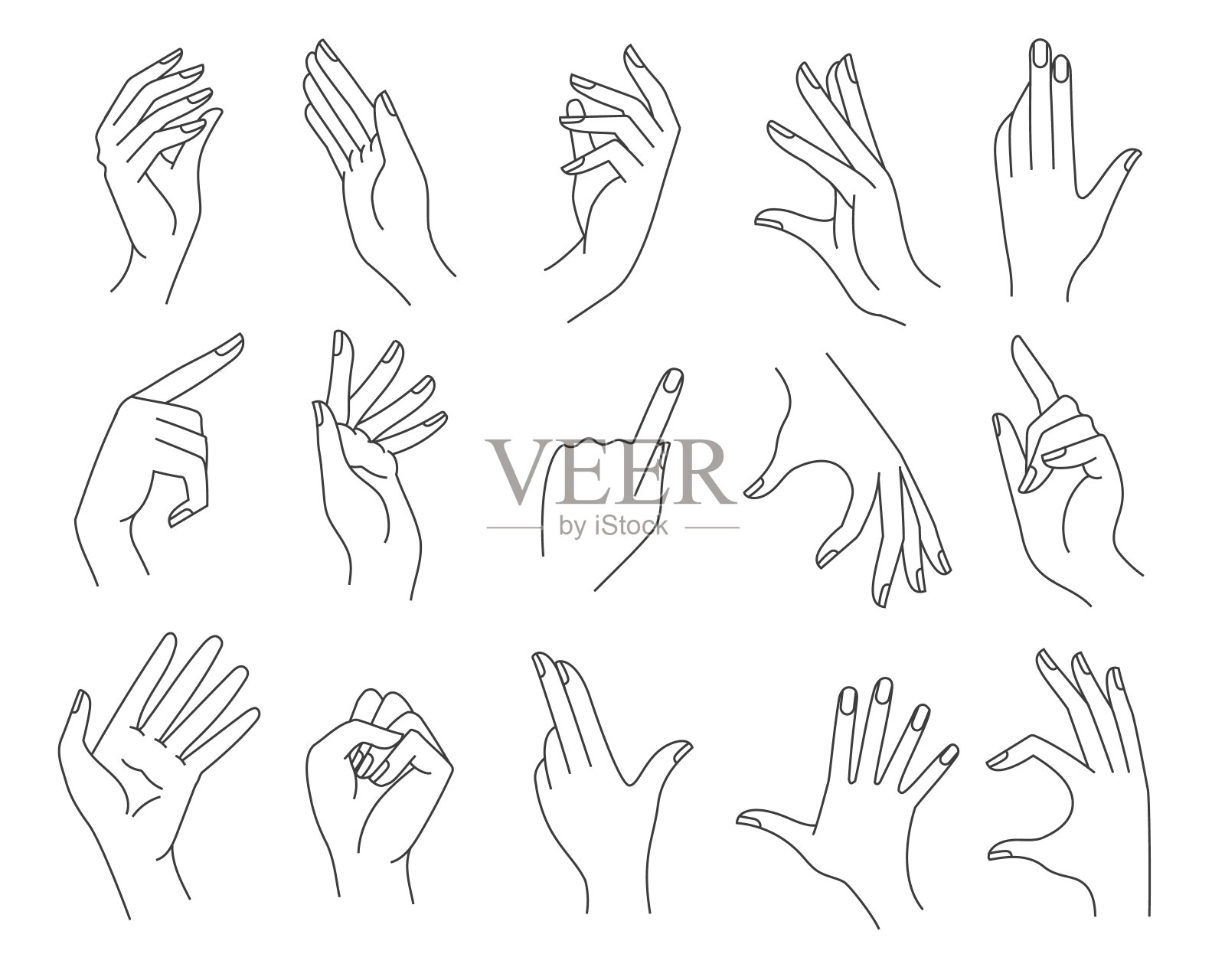 排队女人的手势设计元素图片