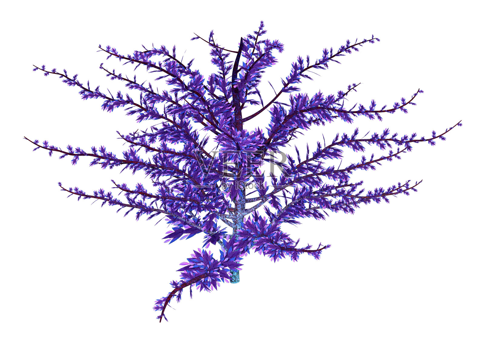 3D插图幻想外星人植物上的白色照片摄影图片
