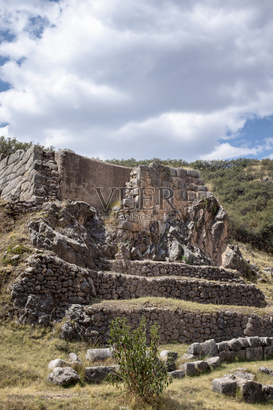 秘鲁库斯科附近的坦博马凯印加遗址照片摄影图片