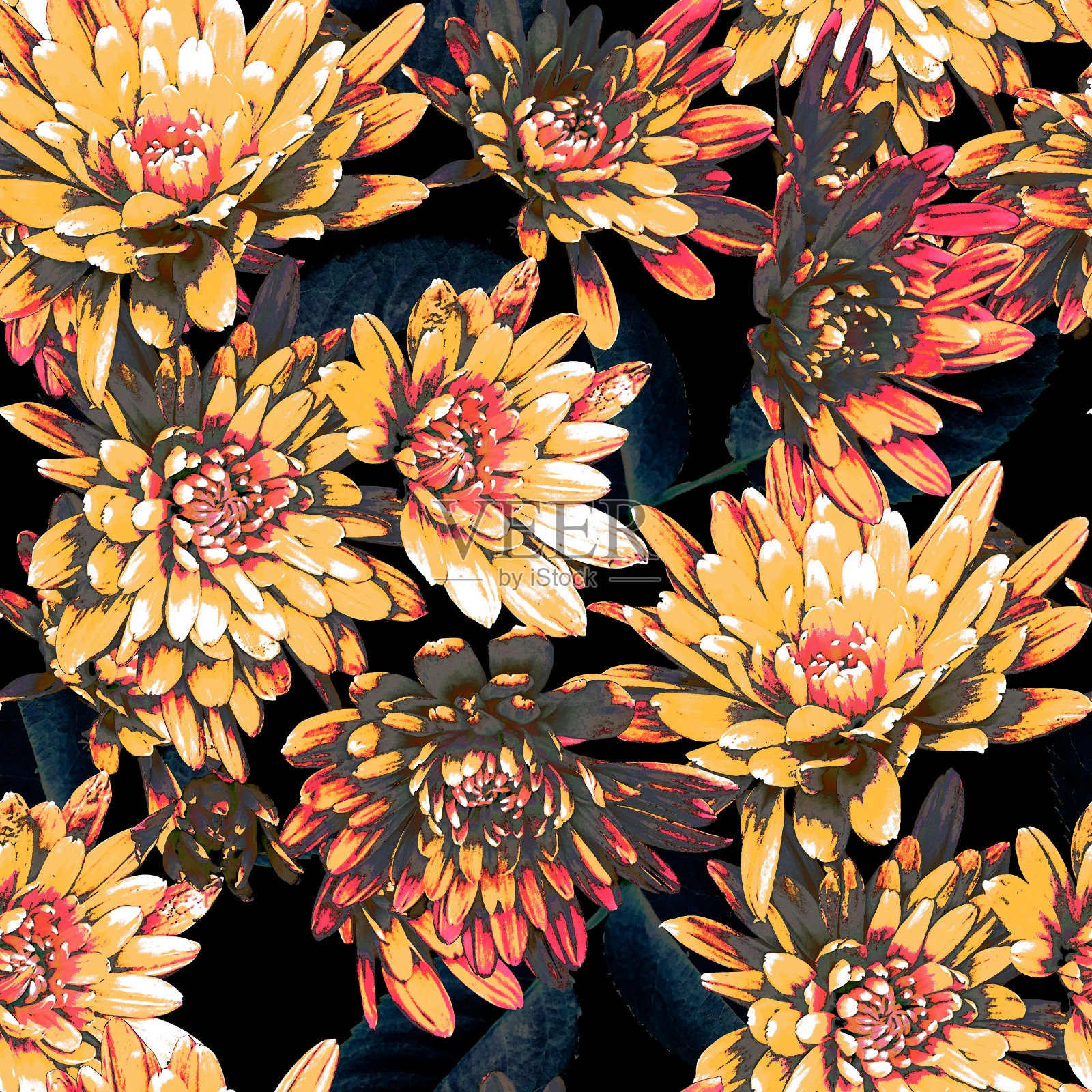 花卉无缝模式插画图片素材