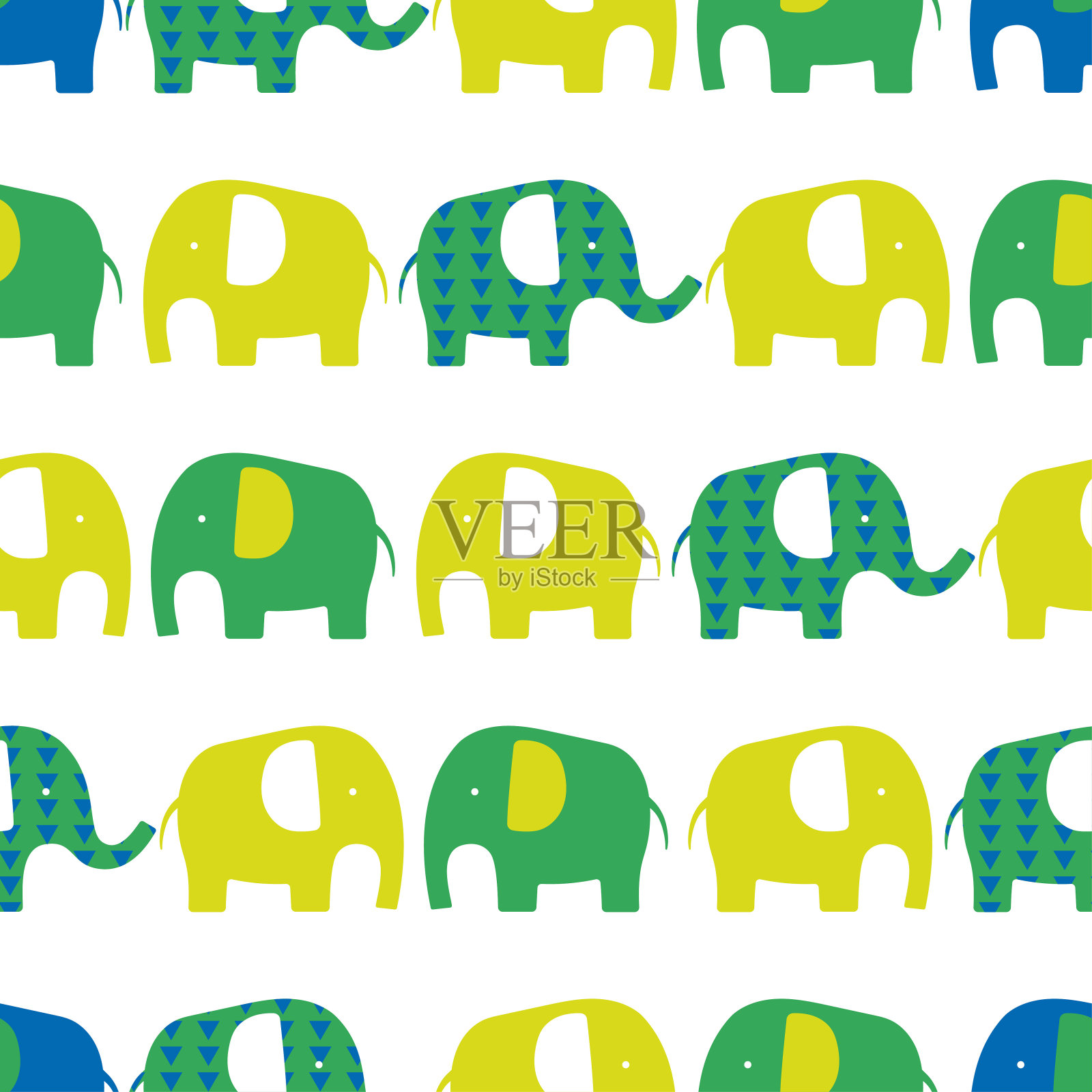大象无缝模式插画图片素材