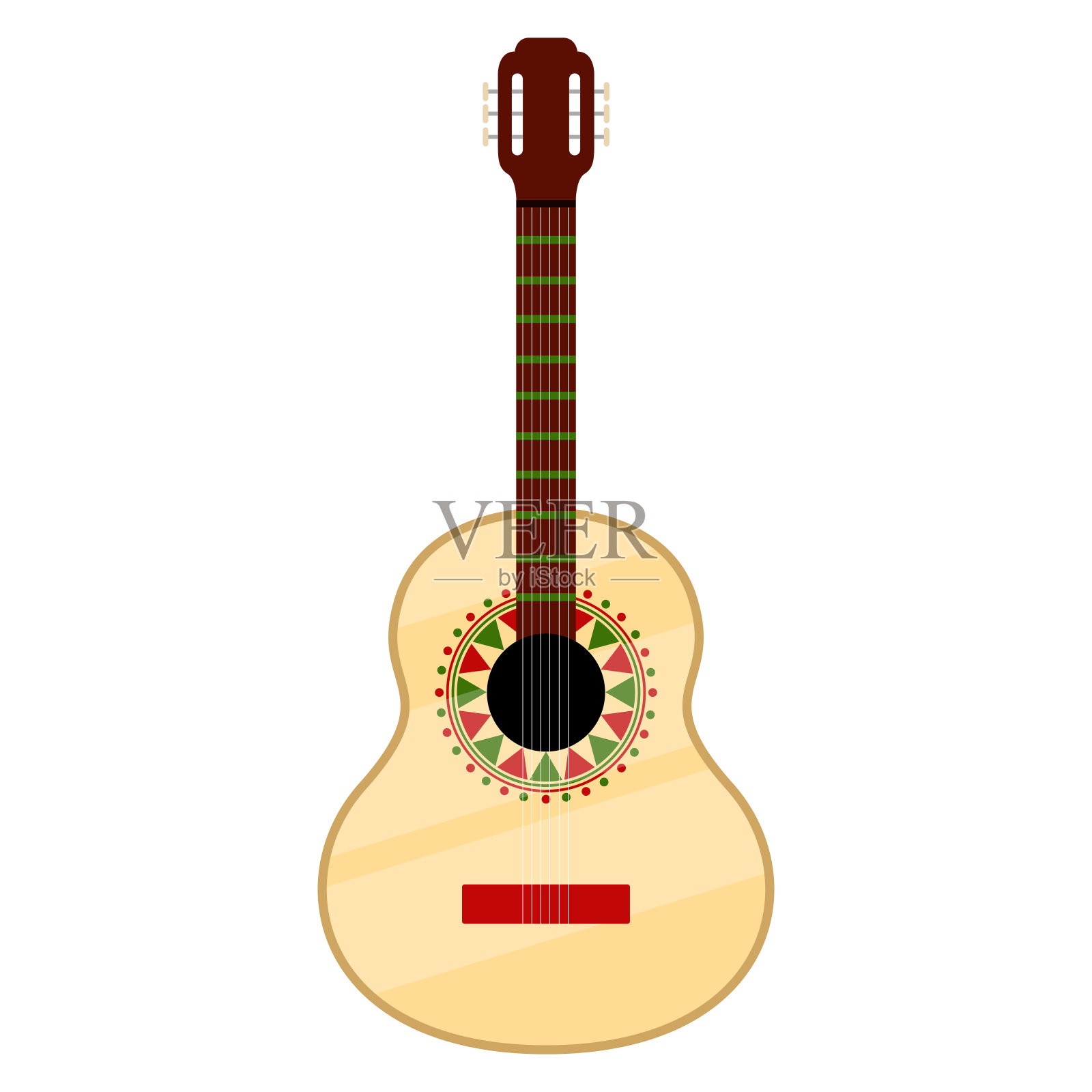 孤立的吉他图标设计元素图片