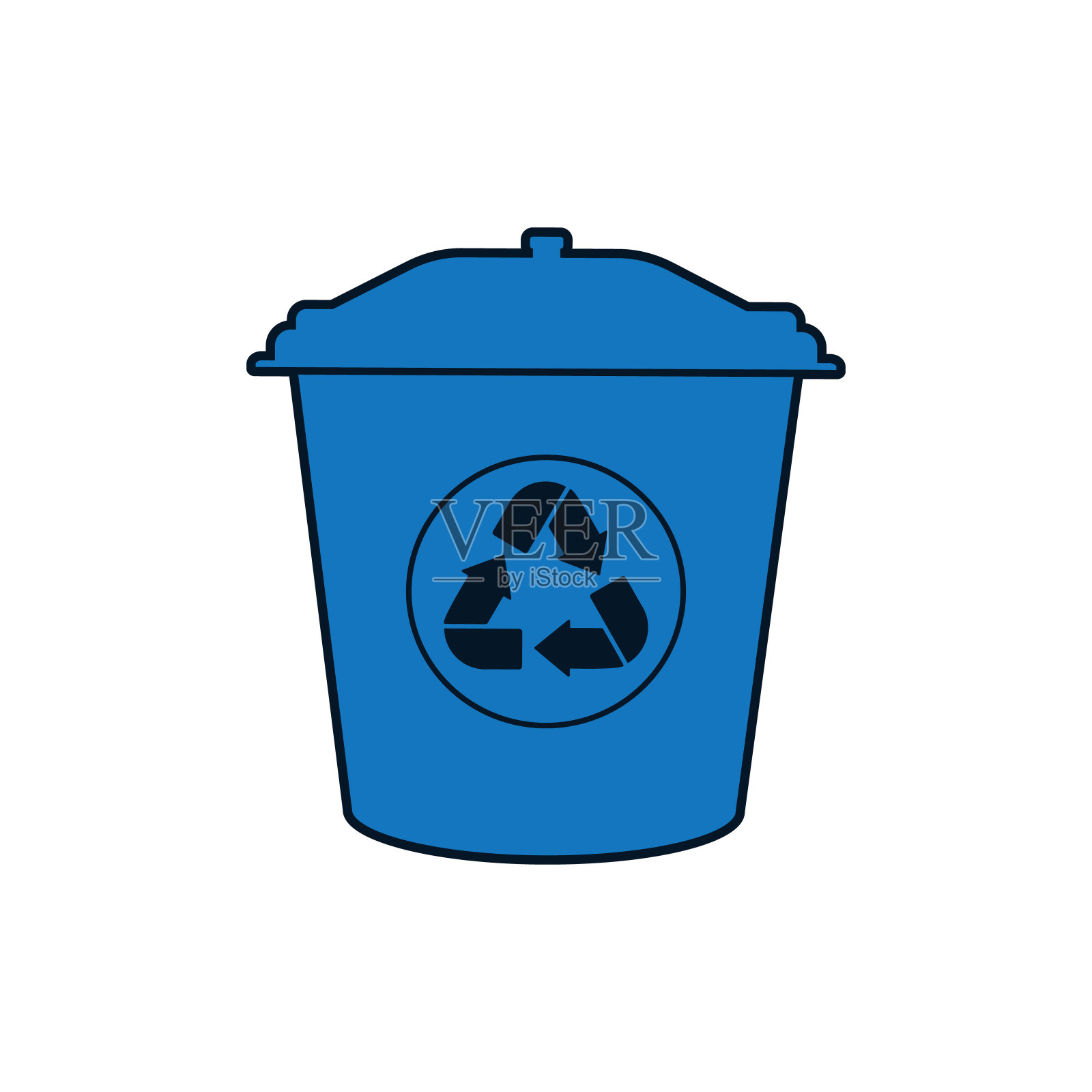 有回收标志的垃圾桶。设计元素图片