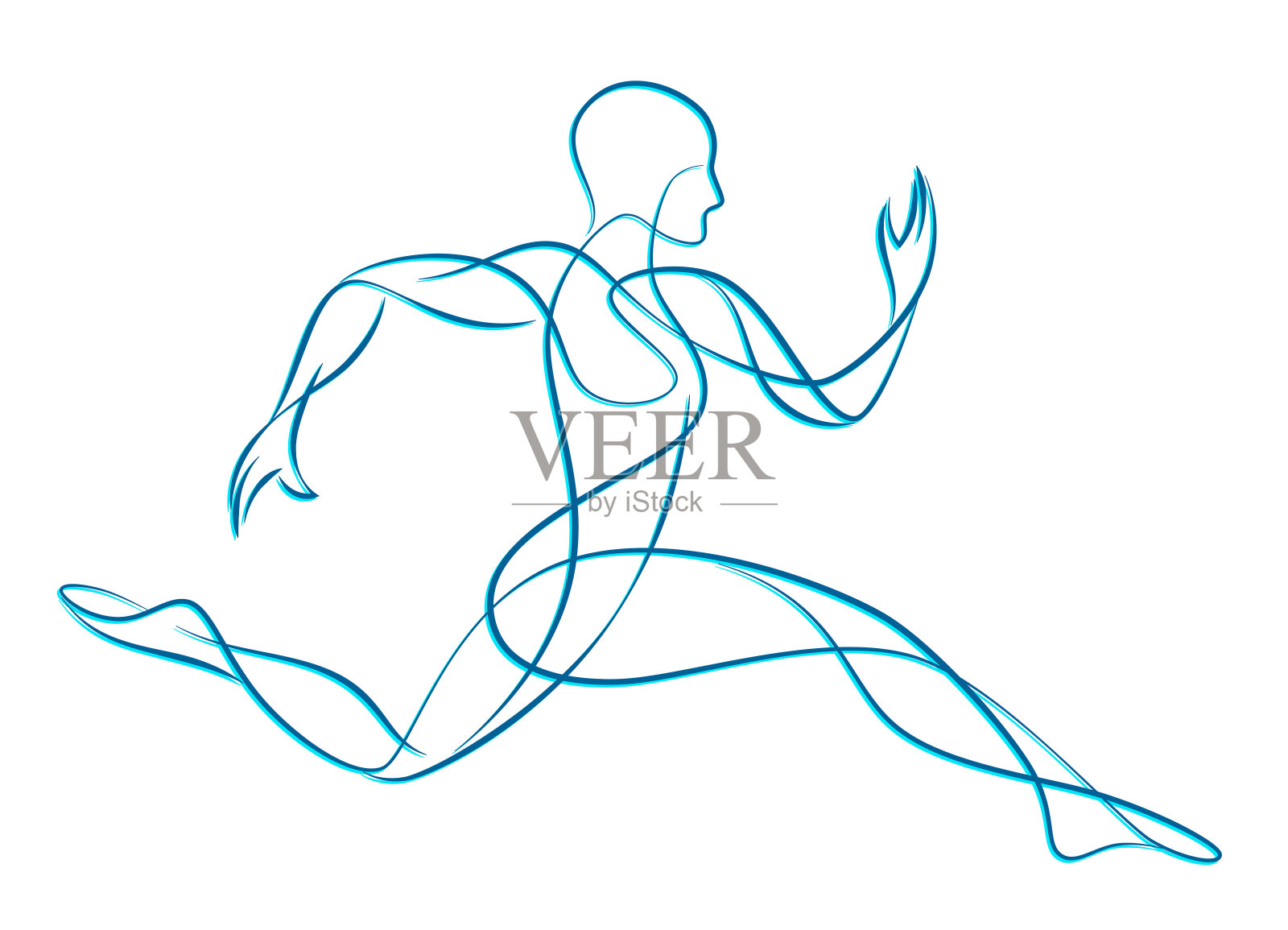 程式化的跑步者插画图片素材