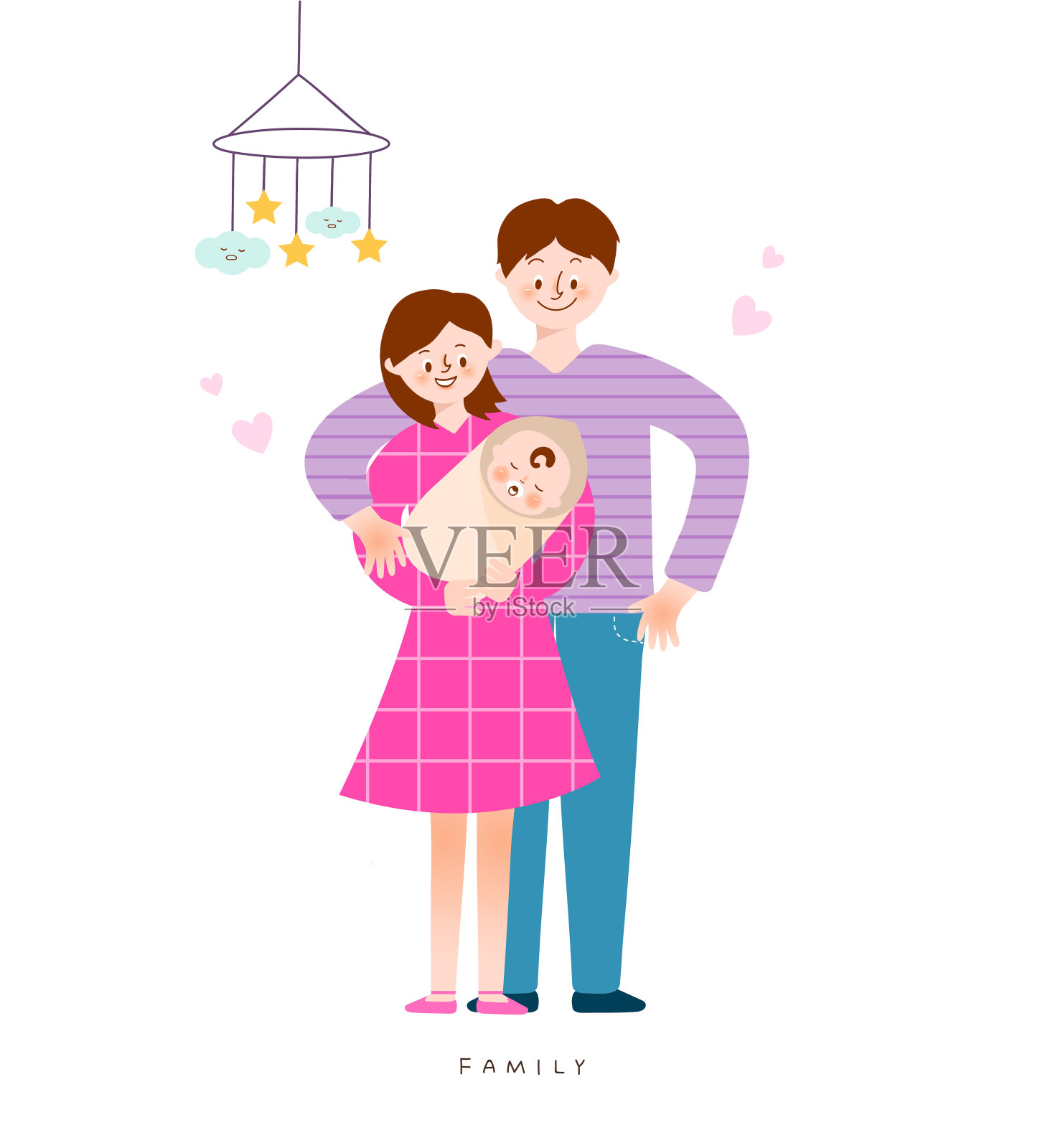 幸福的家庭插画图片素材