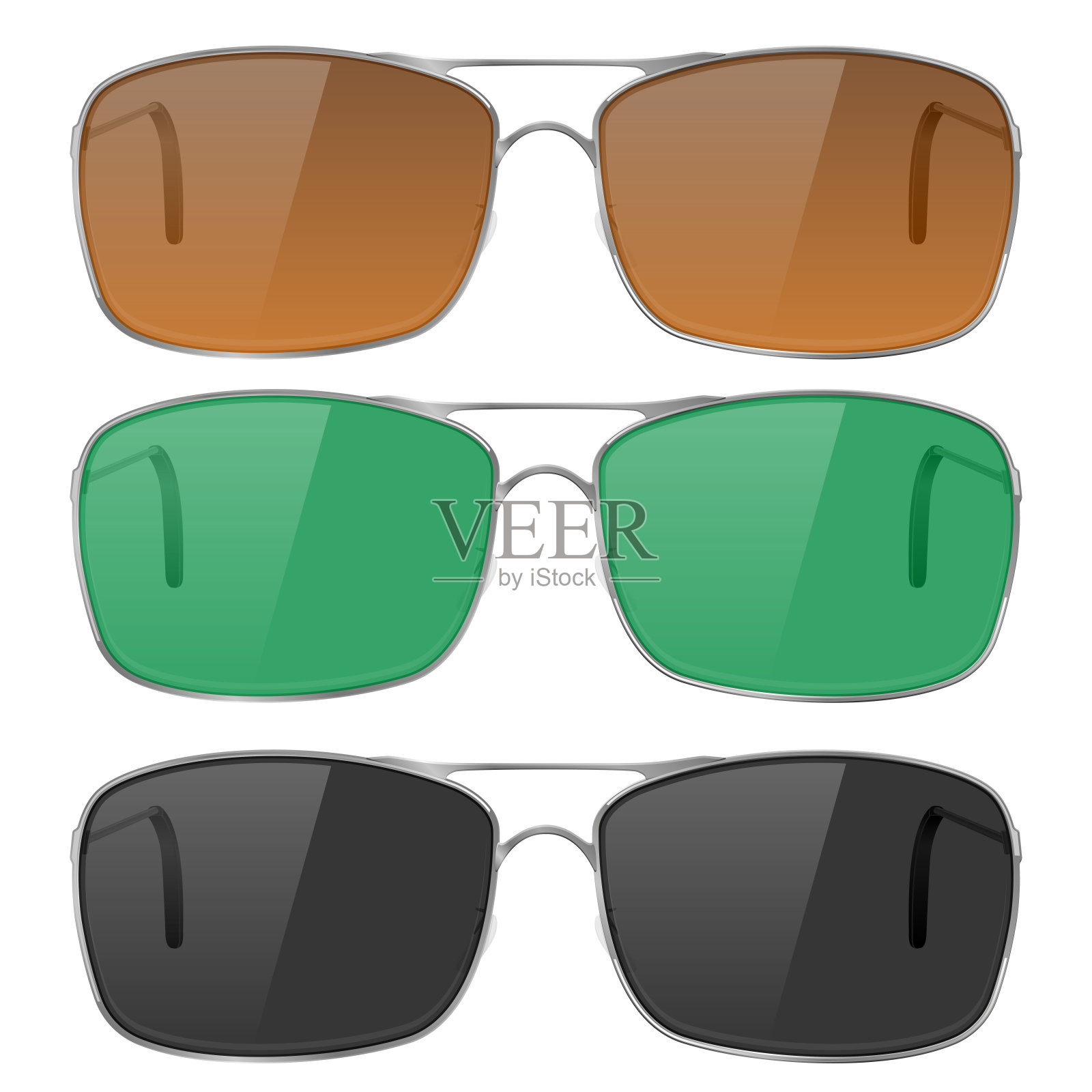 Sunglasses with colored lenses插画图片素材