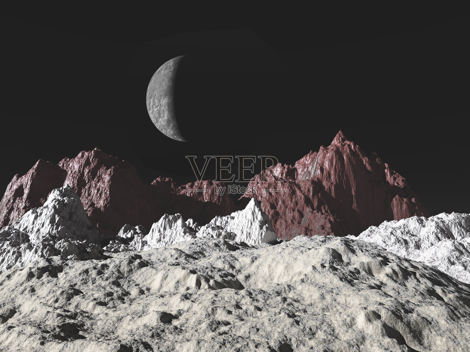 冥王星景观的3d插图照片摄影图片
