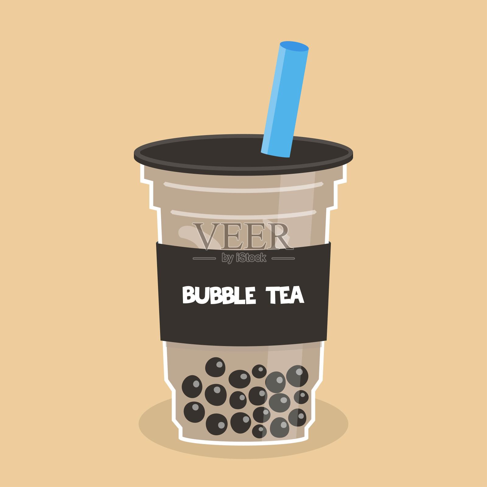 珍珠奶茶还是珍珠奶茶的载体插画图片素材