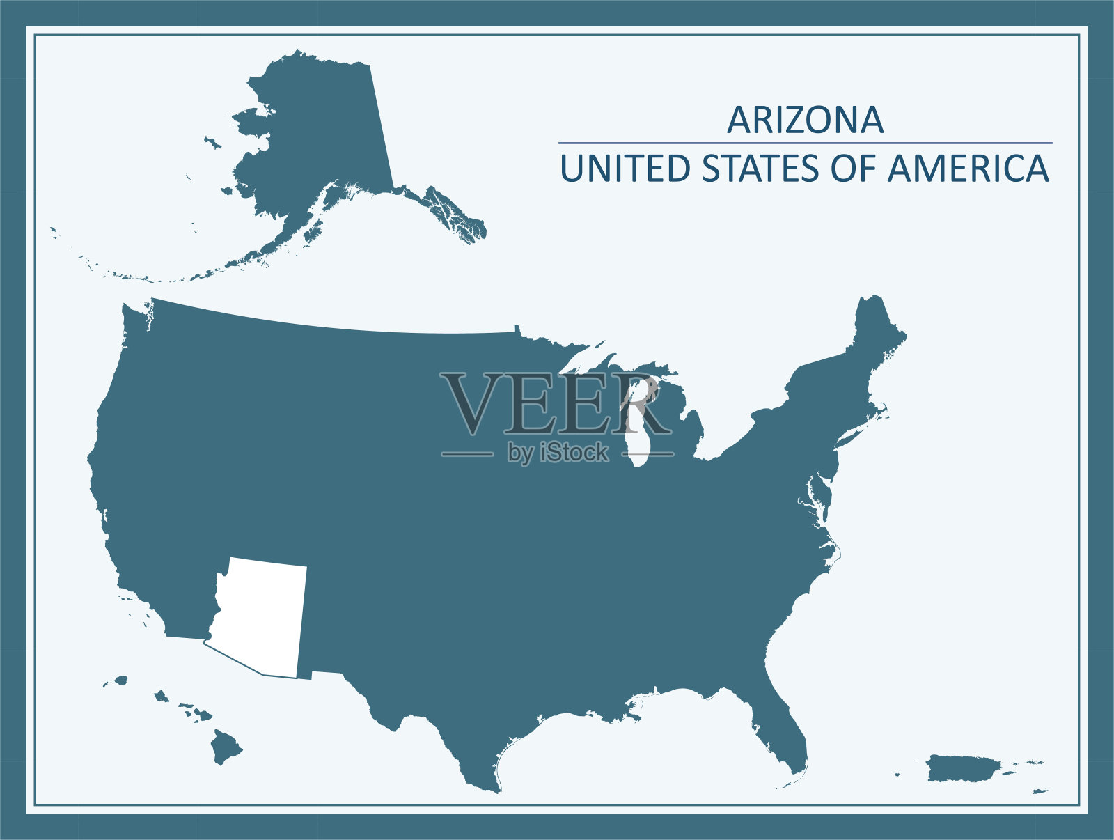 亚利桑那州地图美国插图图像艺术插画图片素材