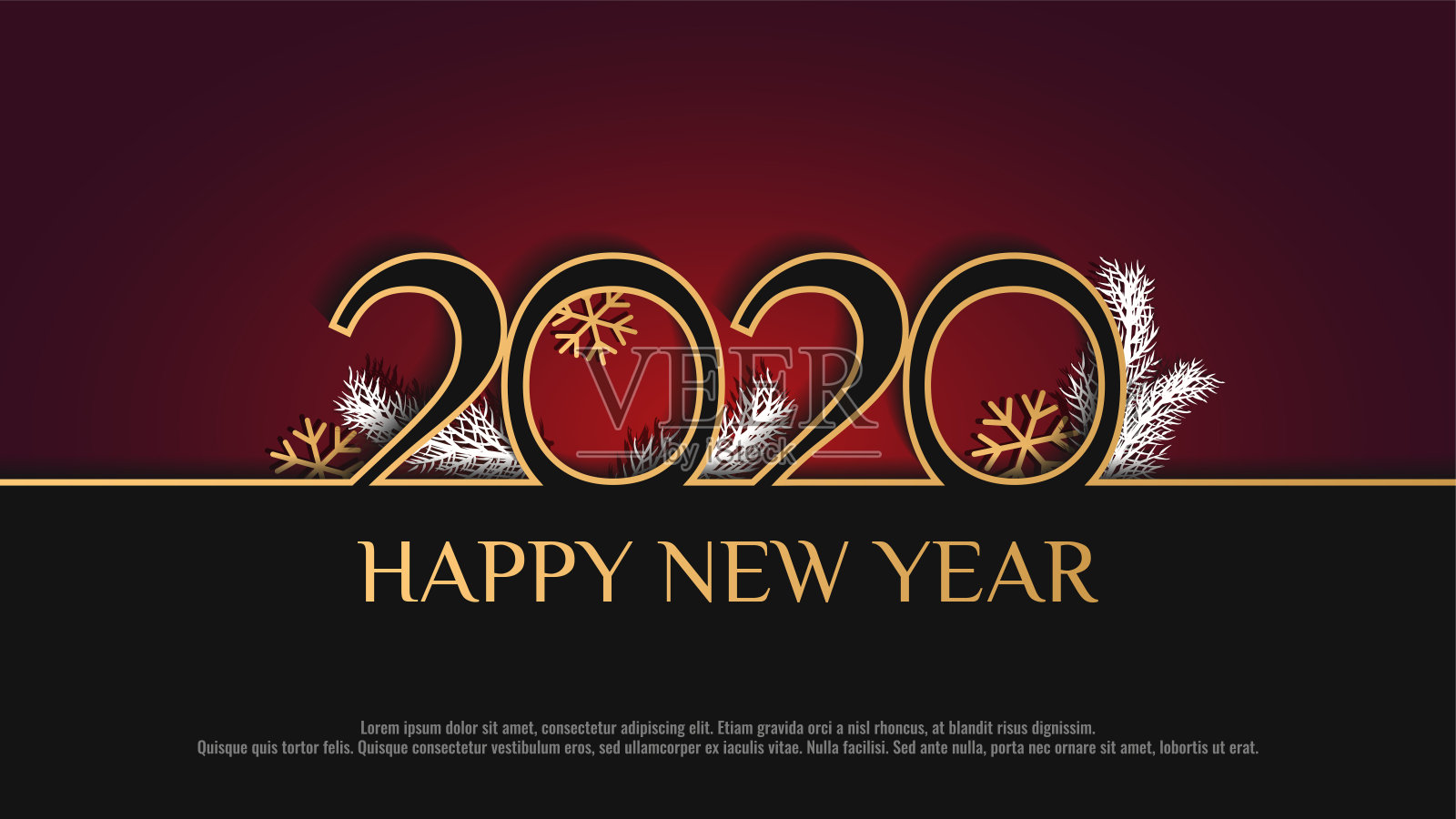 “2020年新年快乐”卡片设计模板素材