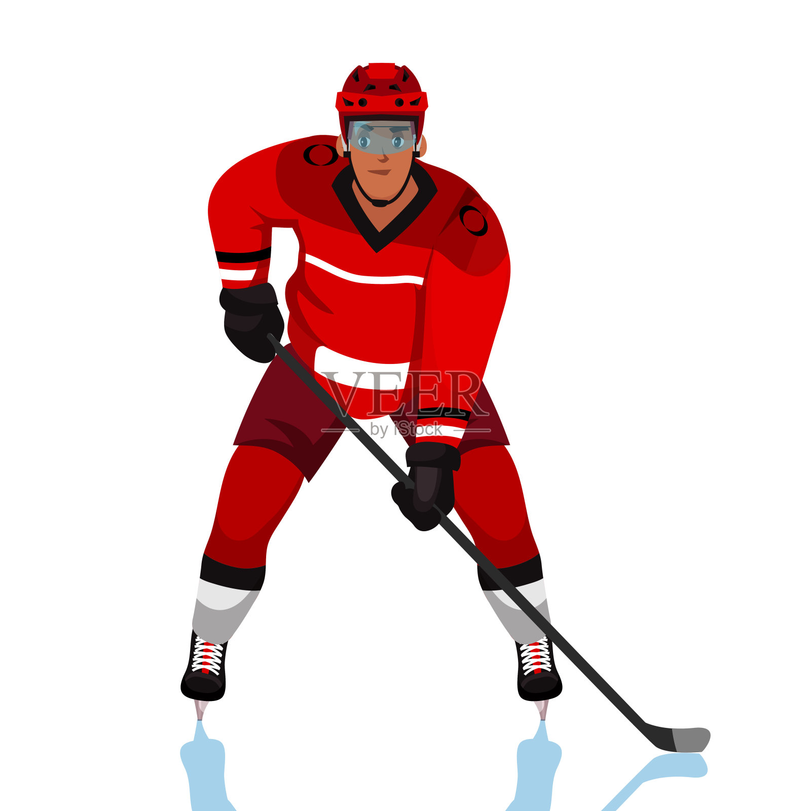 冰球运动员平面矢量插图插画图片素材