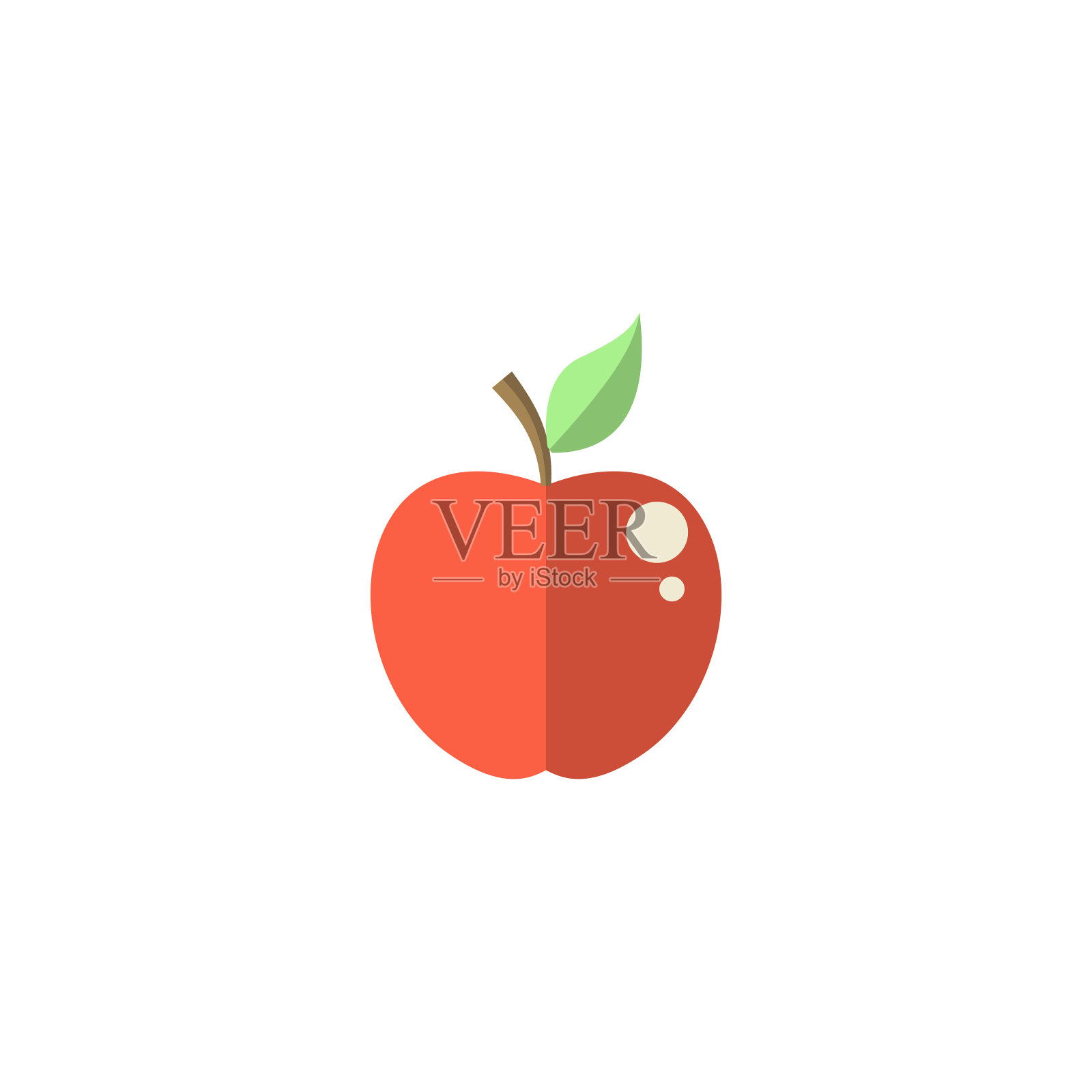 红苹果水果插画设计元素图片
