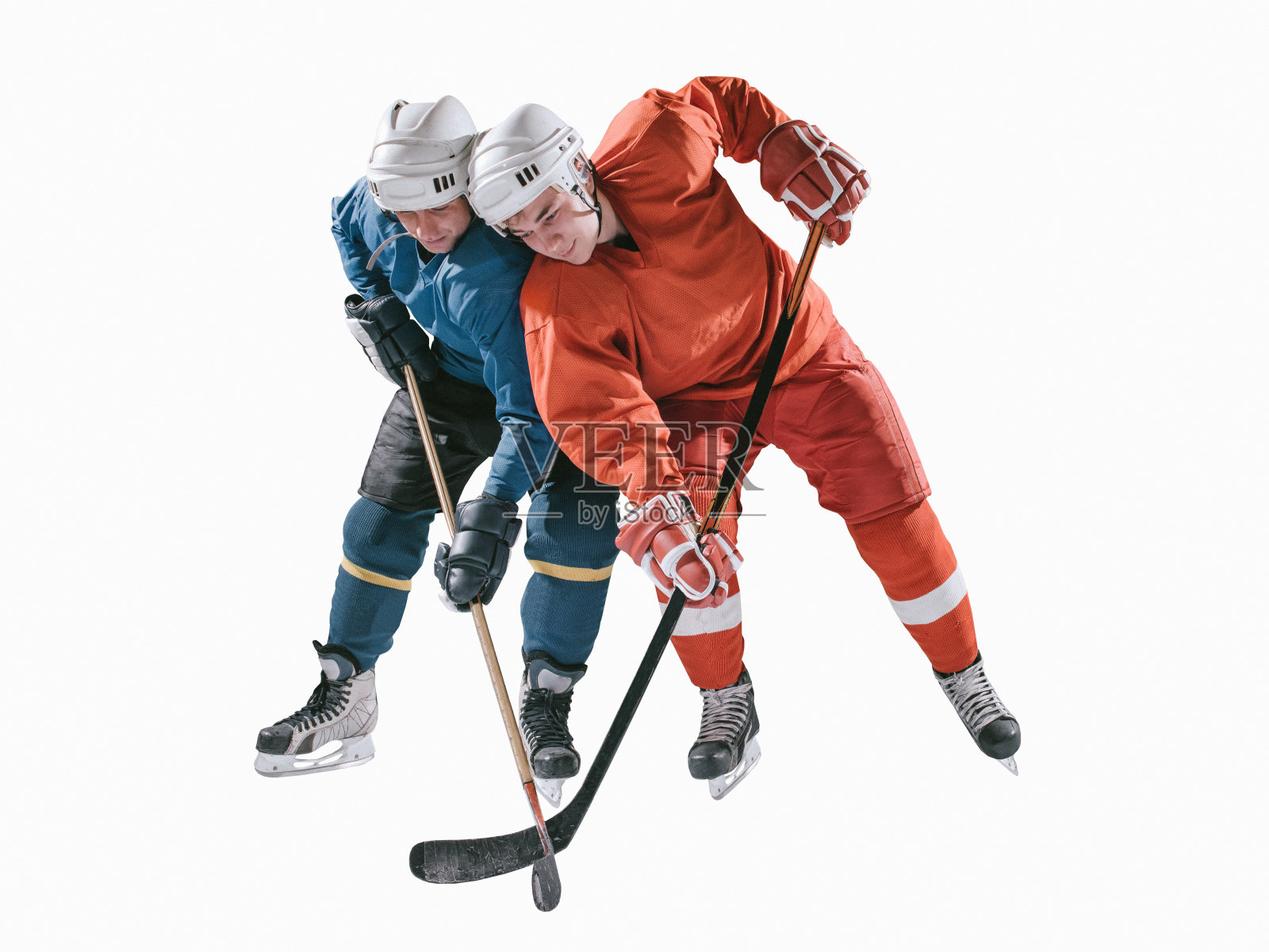 冰球运动员孤立在白色背景上照片摄影图片