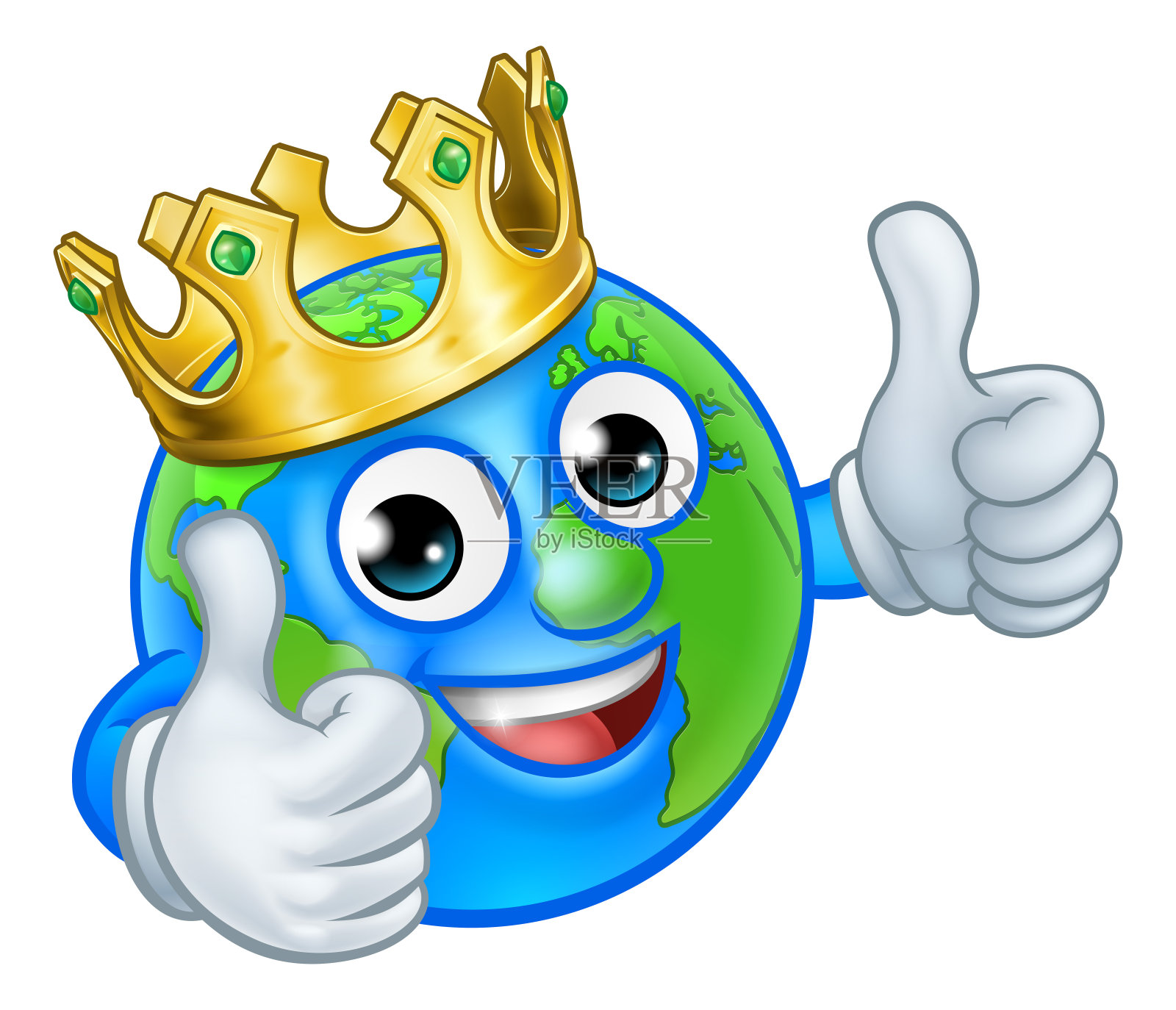 地球王世界吉祥物卡通人物插画图片素材