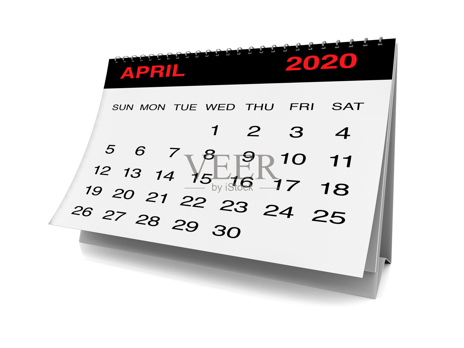 2020年4月日历设计模板素材