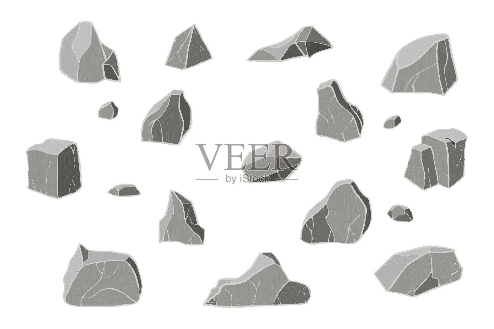 灰色的石头。设计元素图片