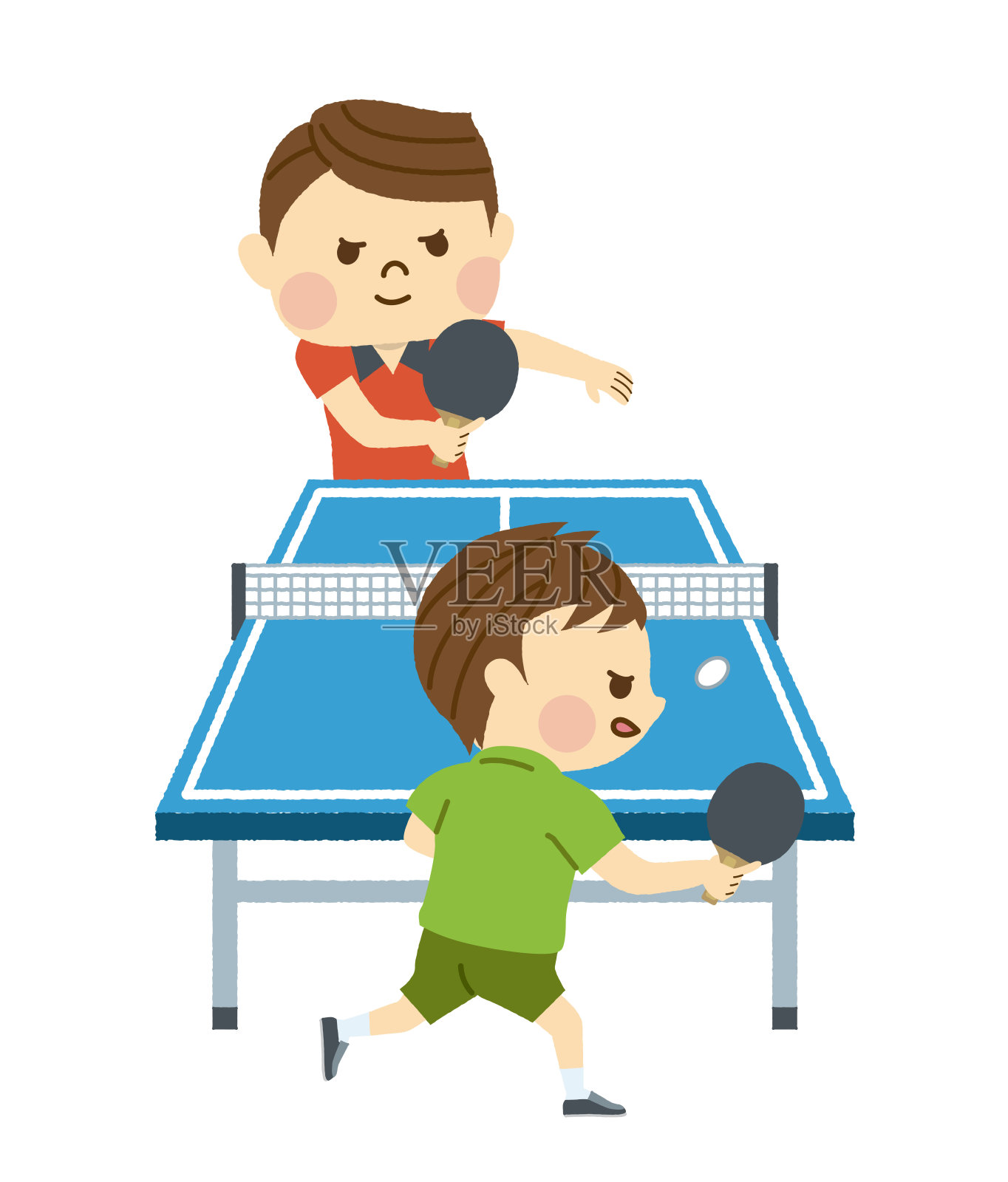 乒乓球男插画图片素材