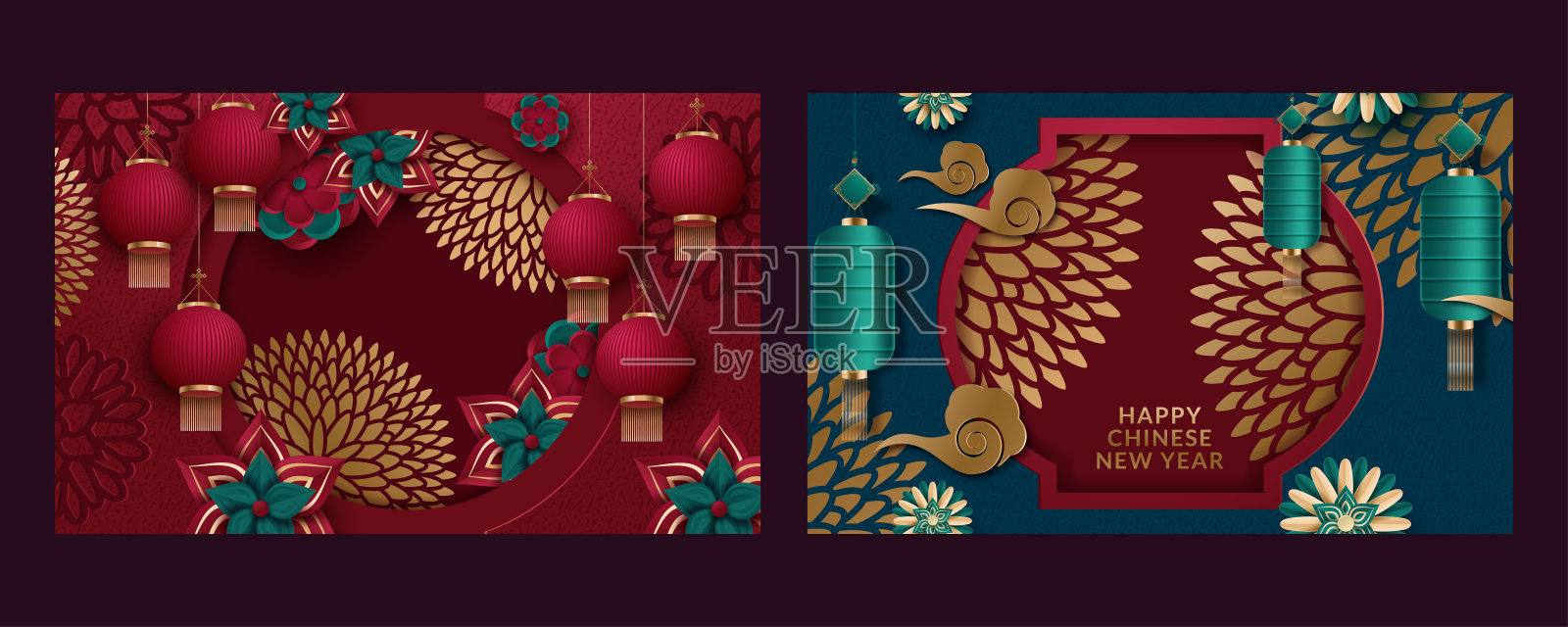 以2020年中国新年为背景的系列海报。翻译:新年快乐。矢量图设计模板素材