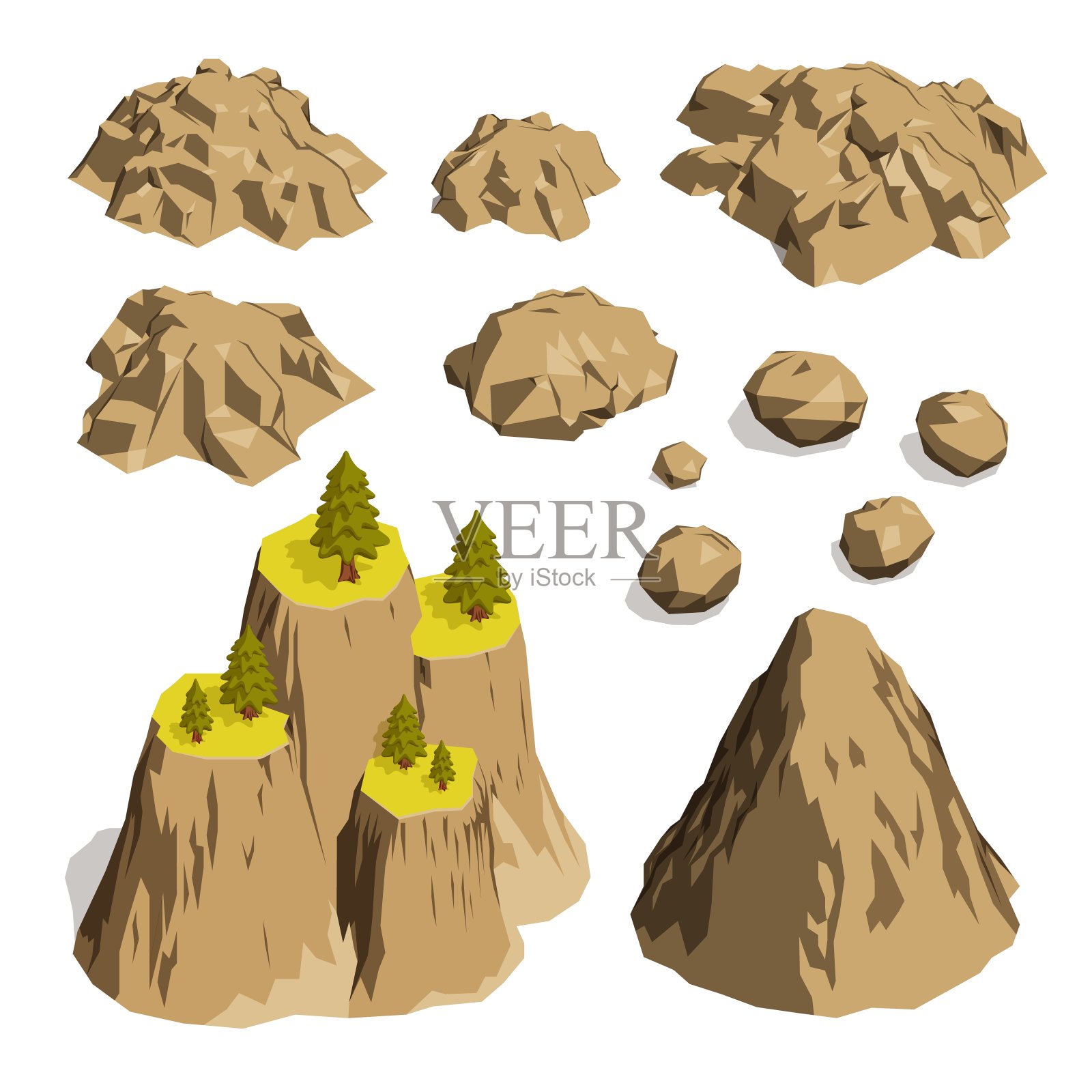 石头，岩石和山脉插画图片素材