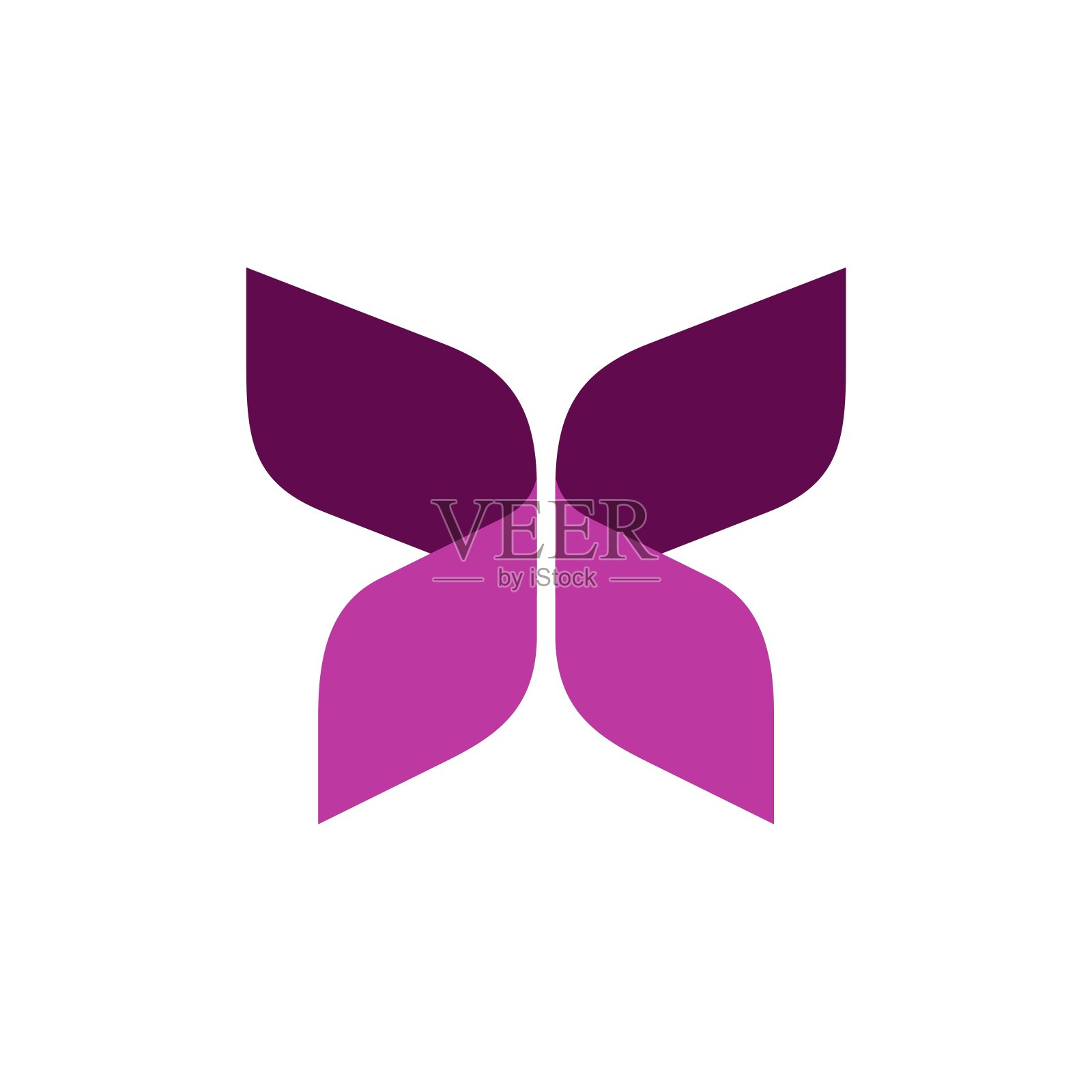 粉红丝带蝴蝶标志模板插图设计。向量EPS 10。插画图片素材