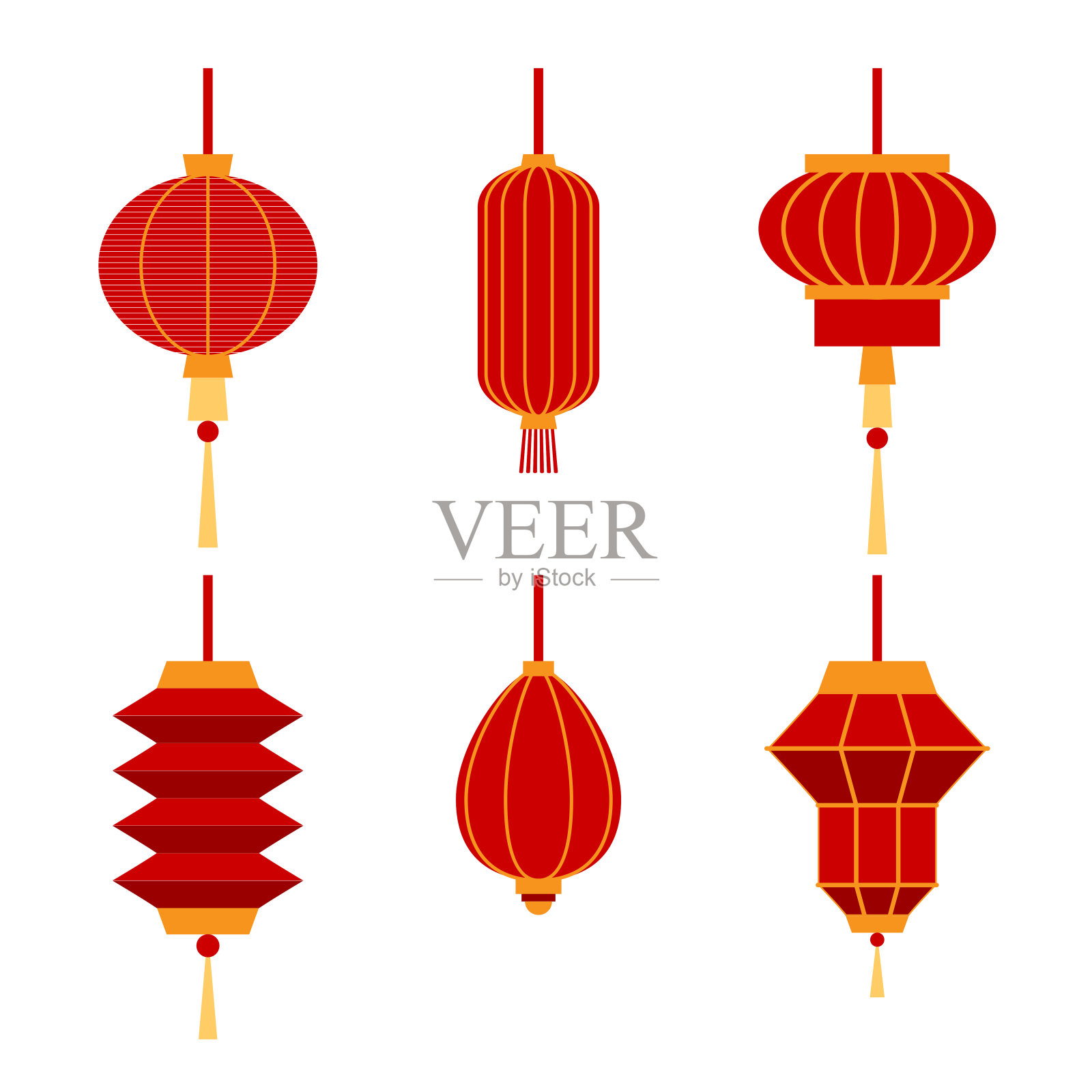 中国灯笼系列。设计元素集。中国新年。中国新年贺卡元素矢量设计设计元素图片