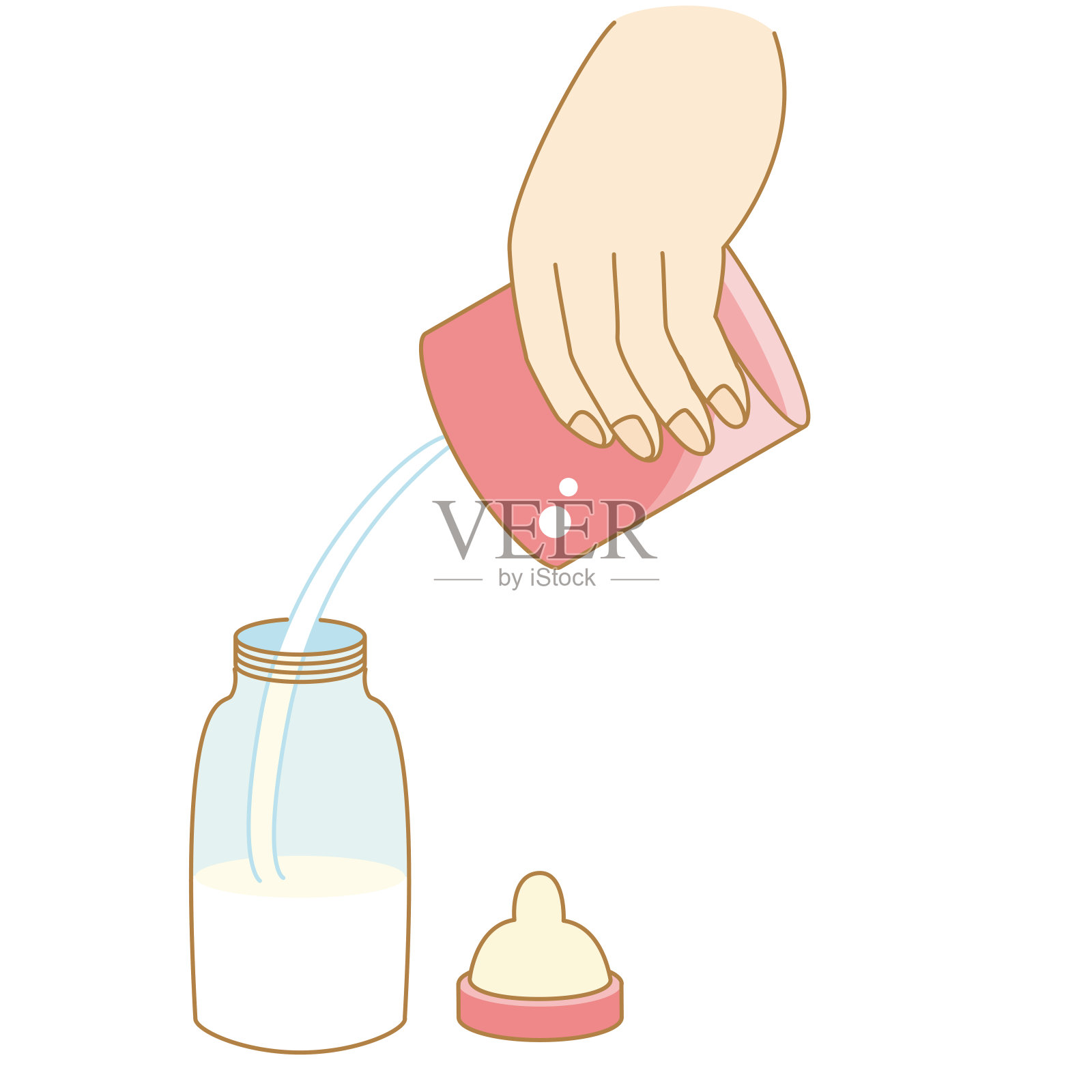 方便的液体婴儿奶的插图设计元素图片