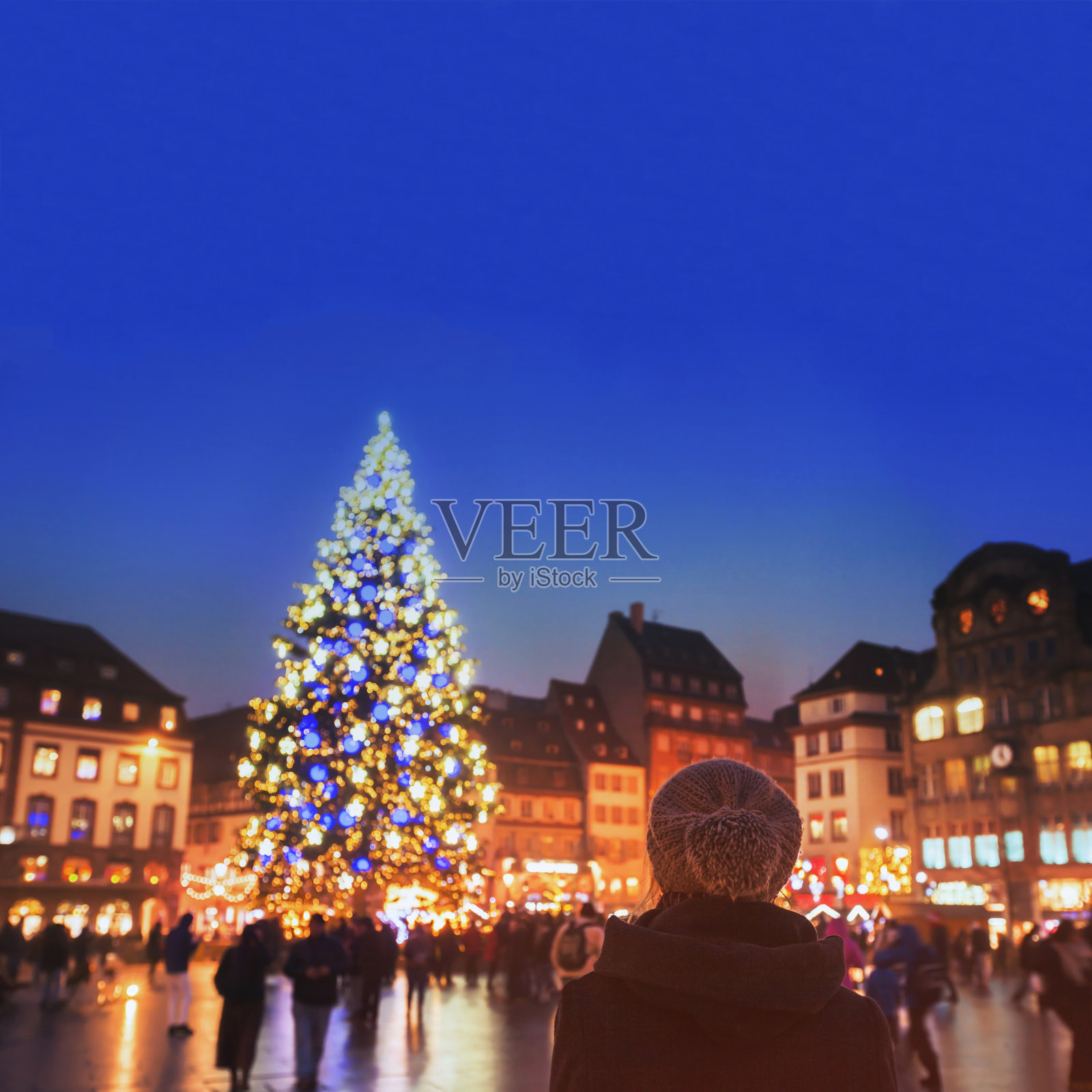 欧洲斯特拉斯堡的圣诞市场照片摄影图片