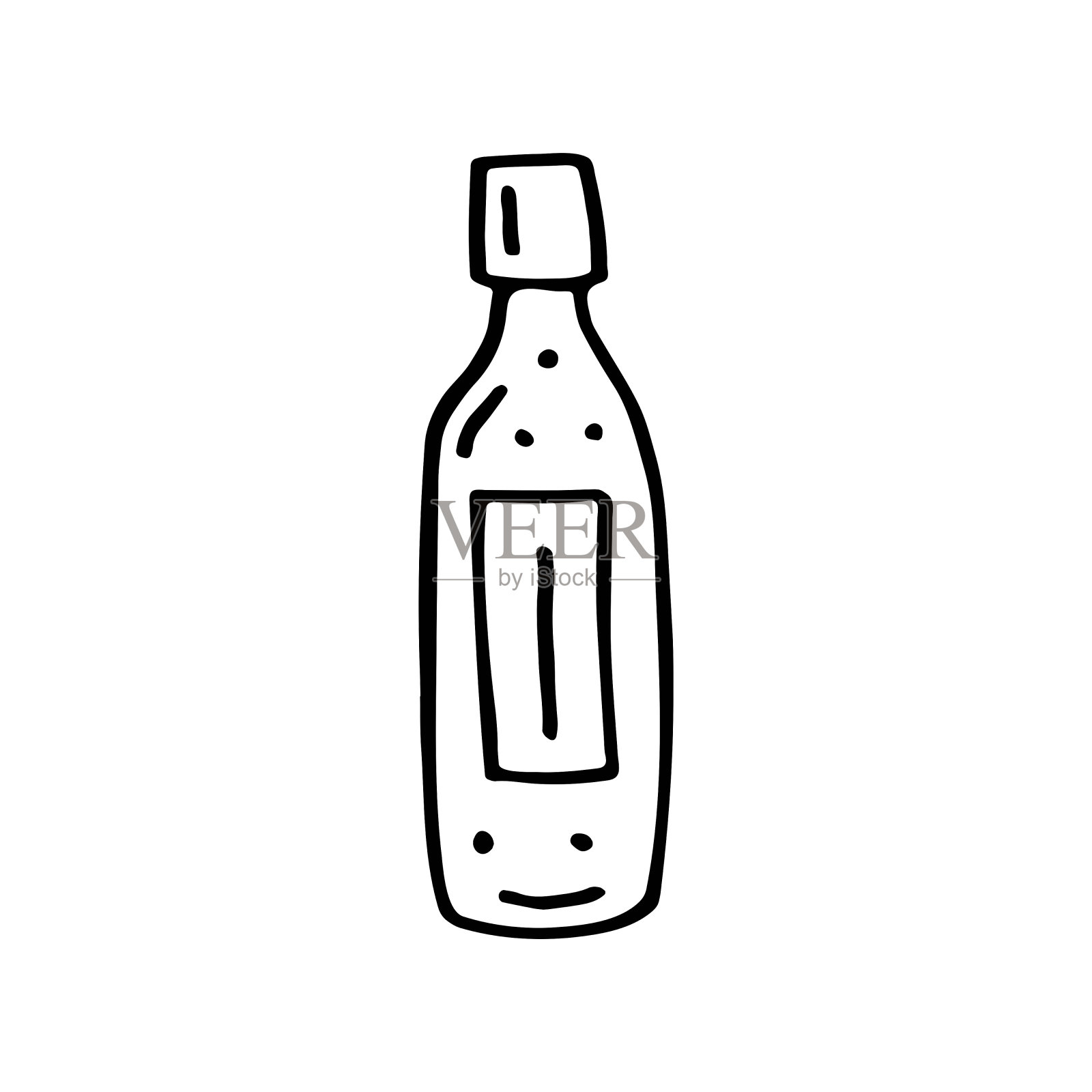 瓶油，牛奶，果汁可爱的厨房设备矢量涂鸦手绘插图设计元素图片