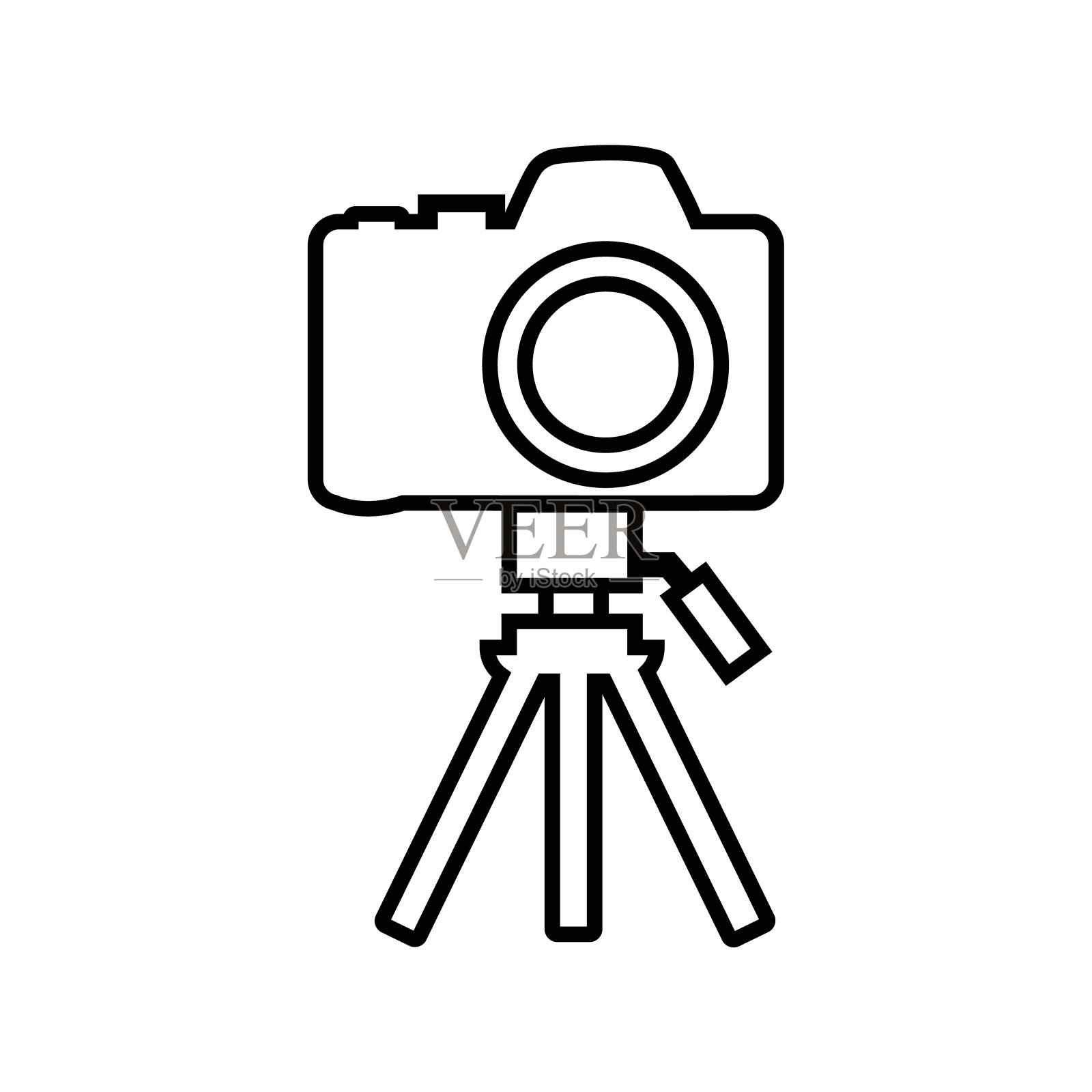 相机线图标，标志孤立在白色背景插画图片素材