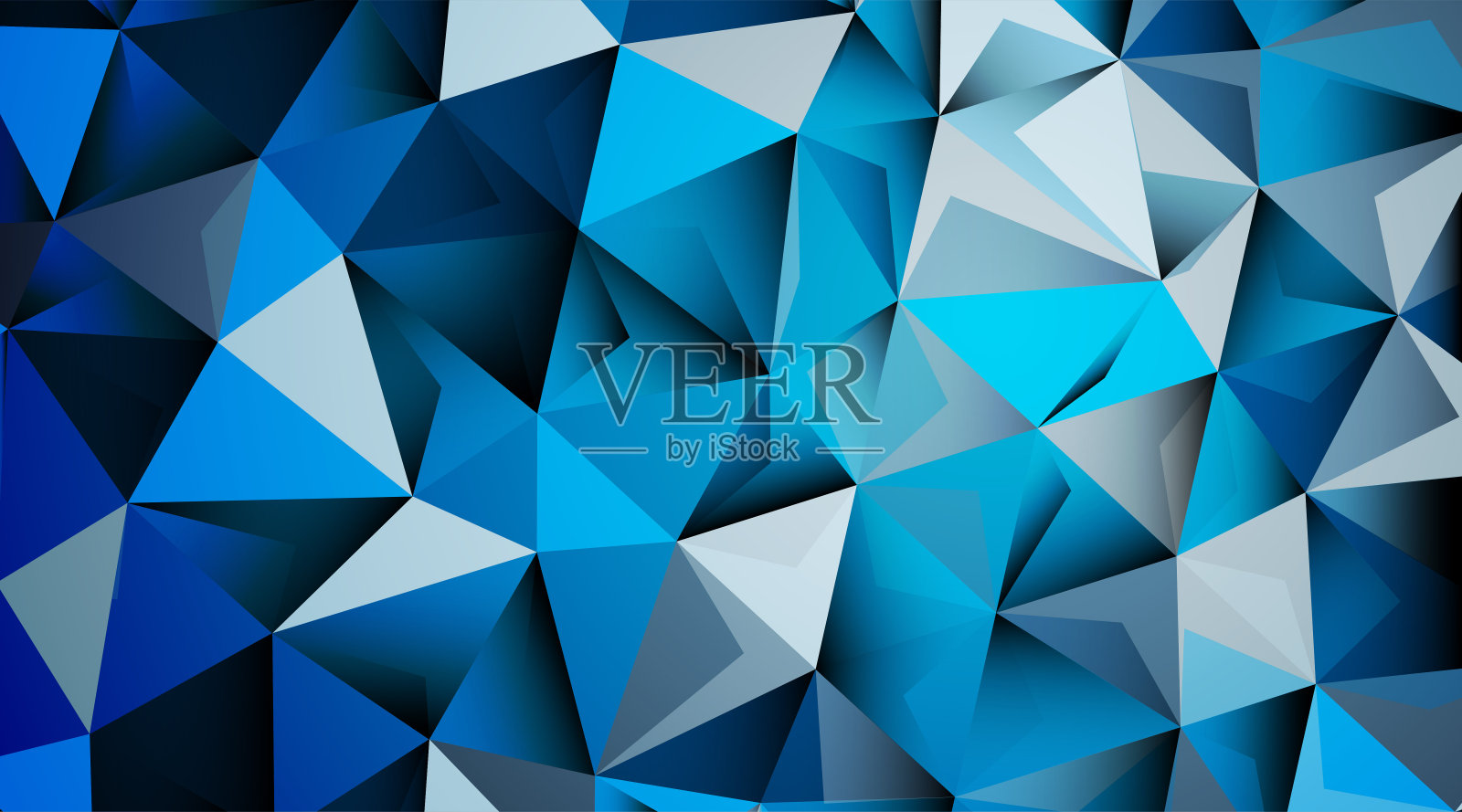 三角形图案抽象背景在蓝色。矢量设计插画图片素材