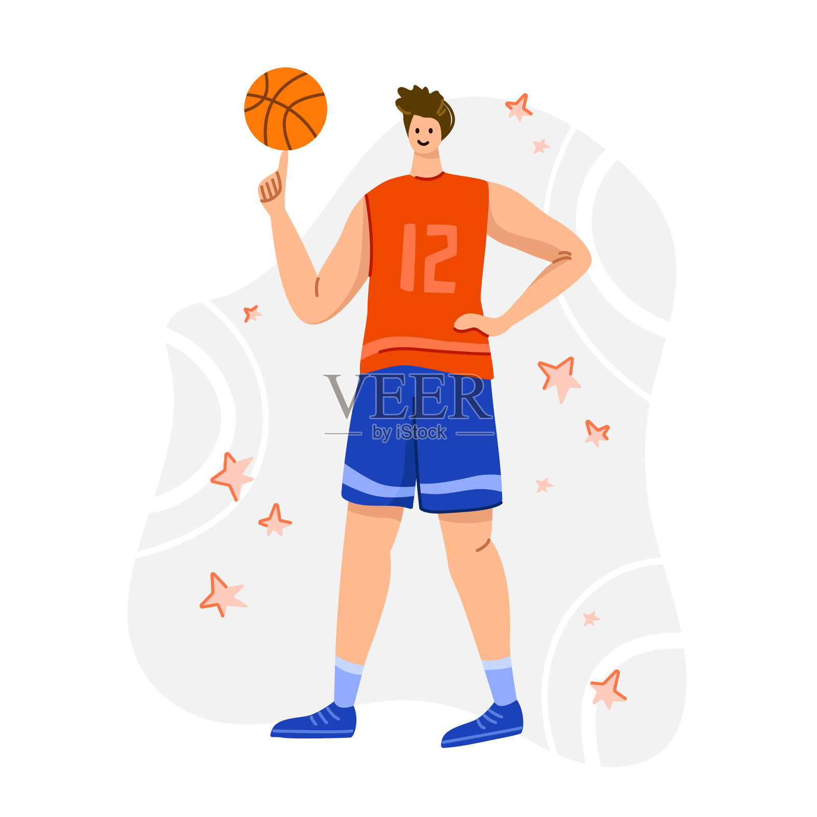 篮球运动员运动概念设计元素图片