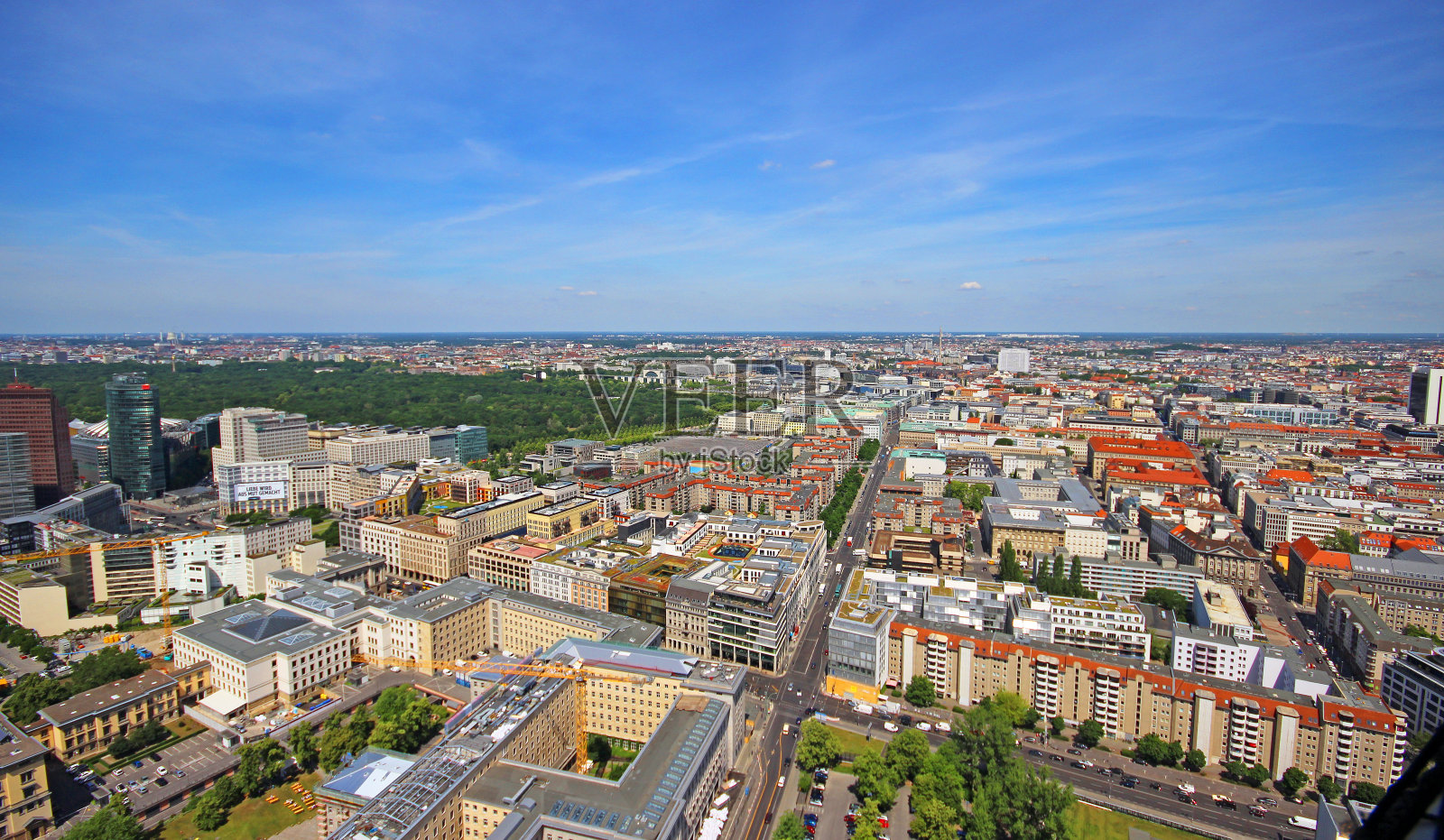 柏林天际线鸟瞰图。德国照片摄影图片