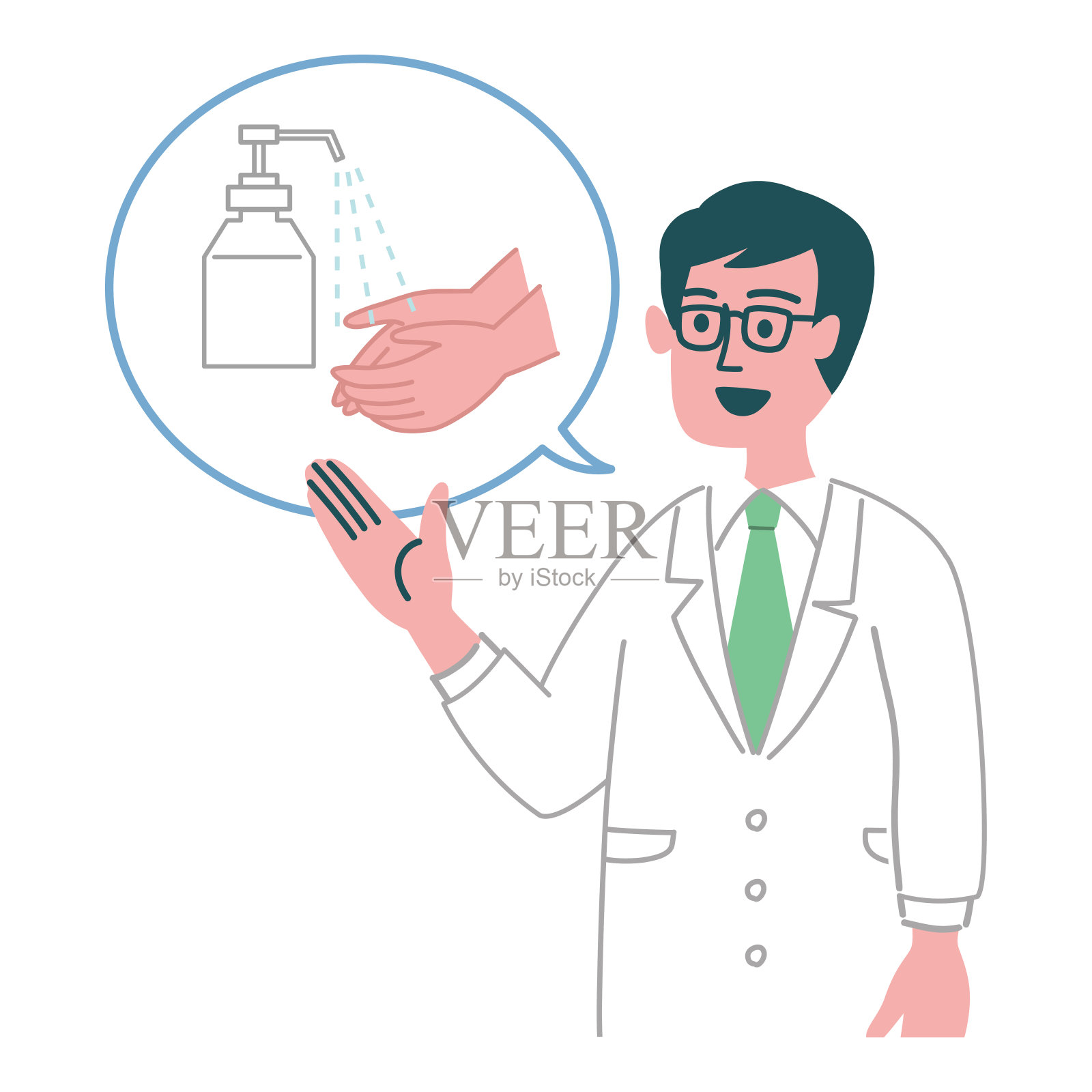 预防疾病的洗手插画图片素材
