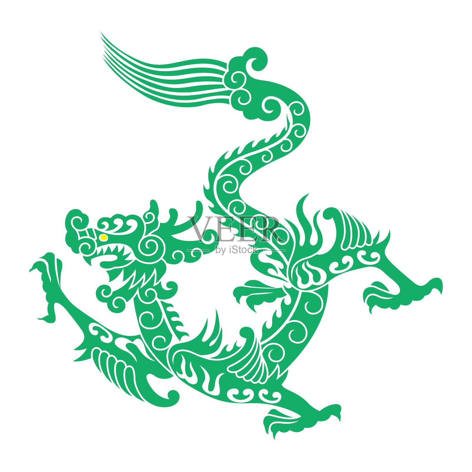 -03年中国传统模式(龙)插画图片素材