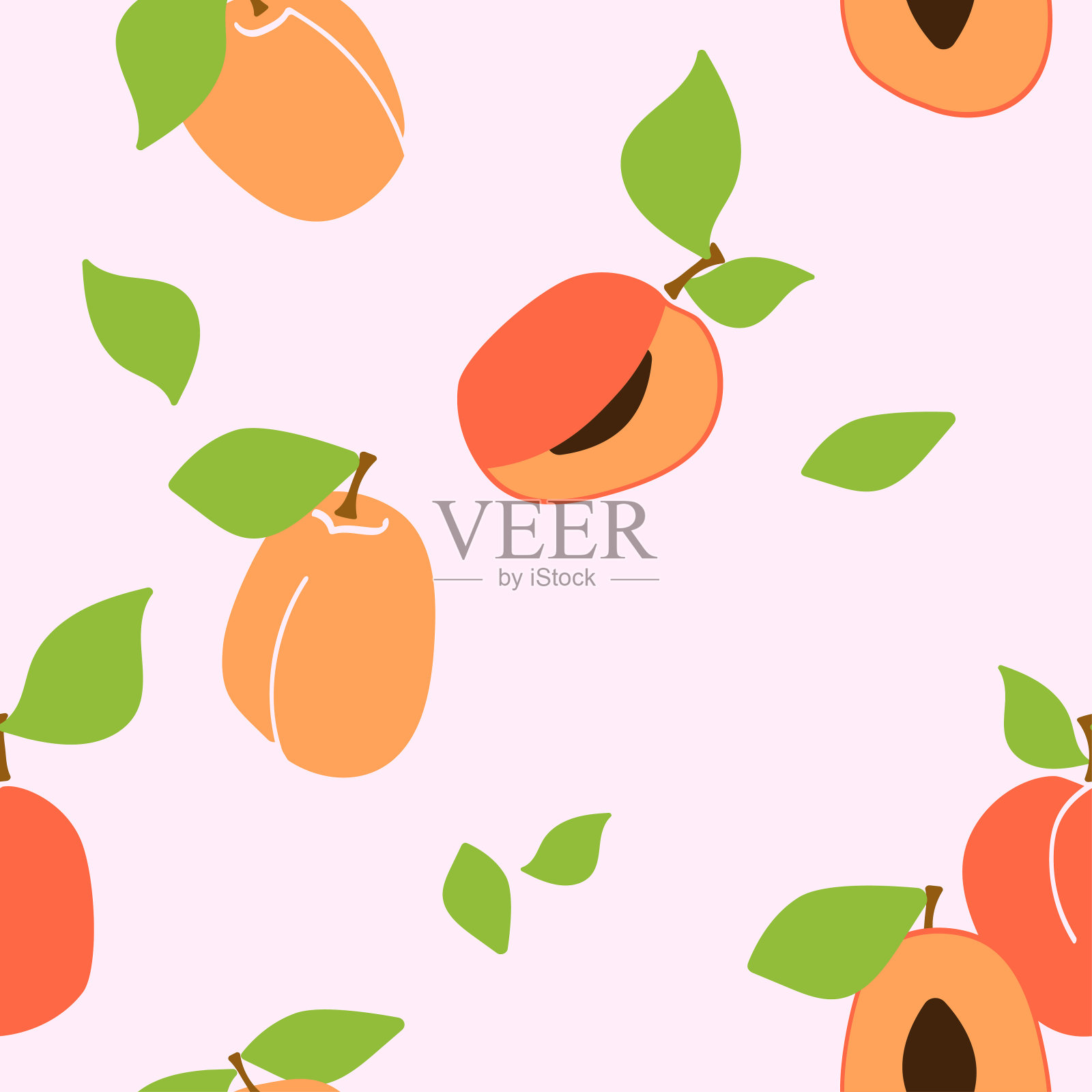 杏果肉模式插画图片素材