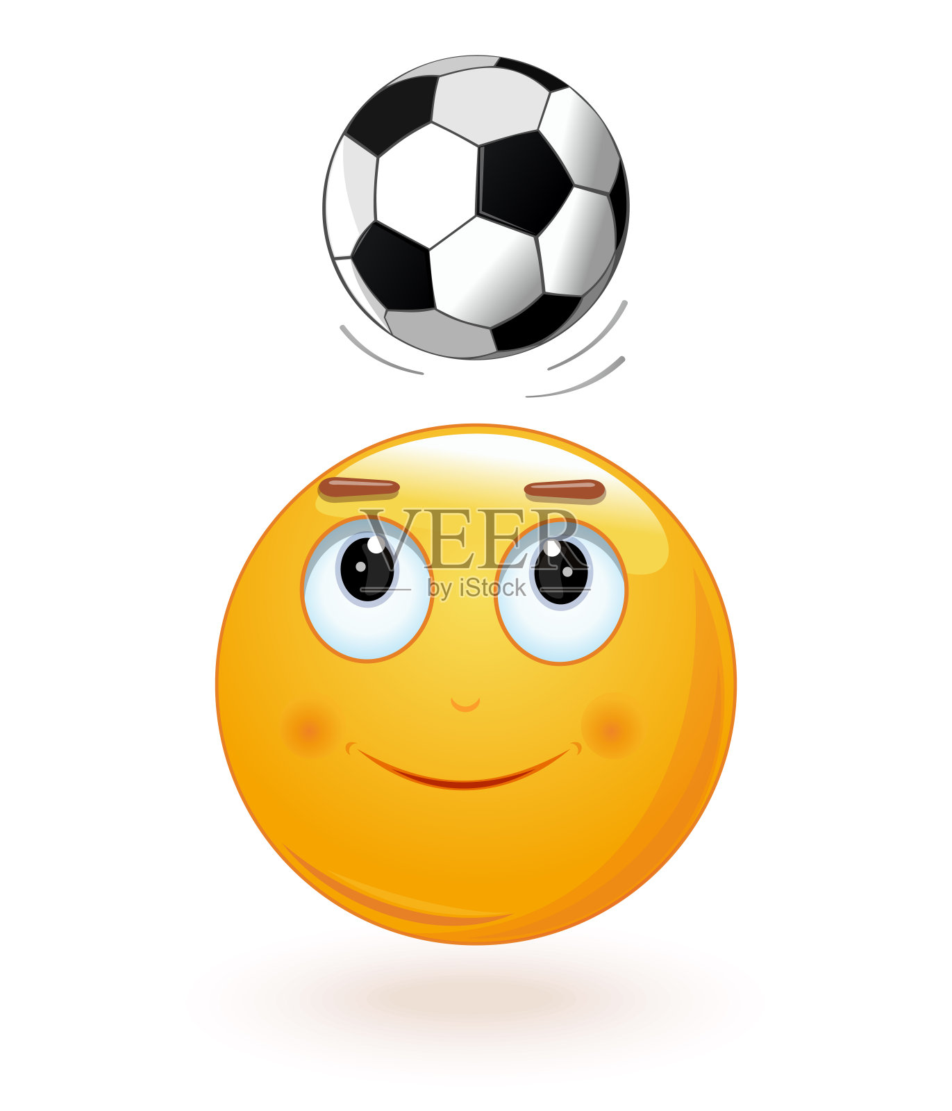 表情符号脸撞在足球头上插画图片素材