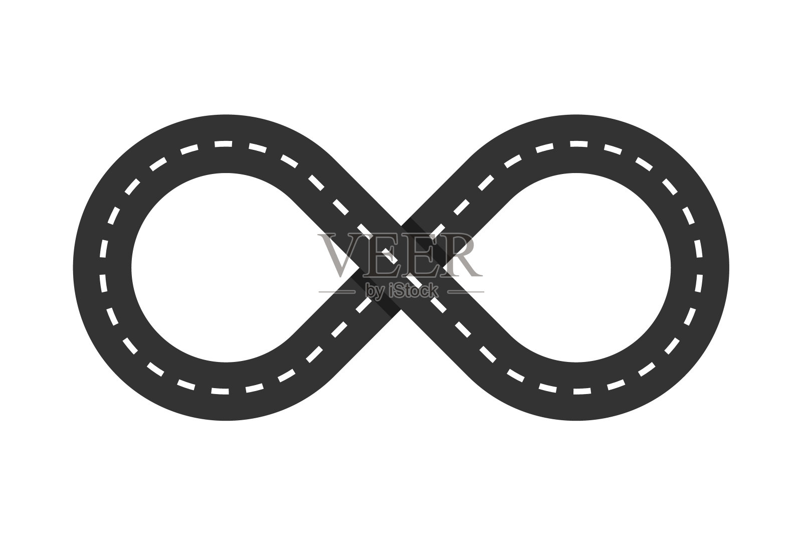 无限路循环图标。∞符号。图8流量循环跑道标志或标志。设计元素图片