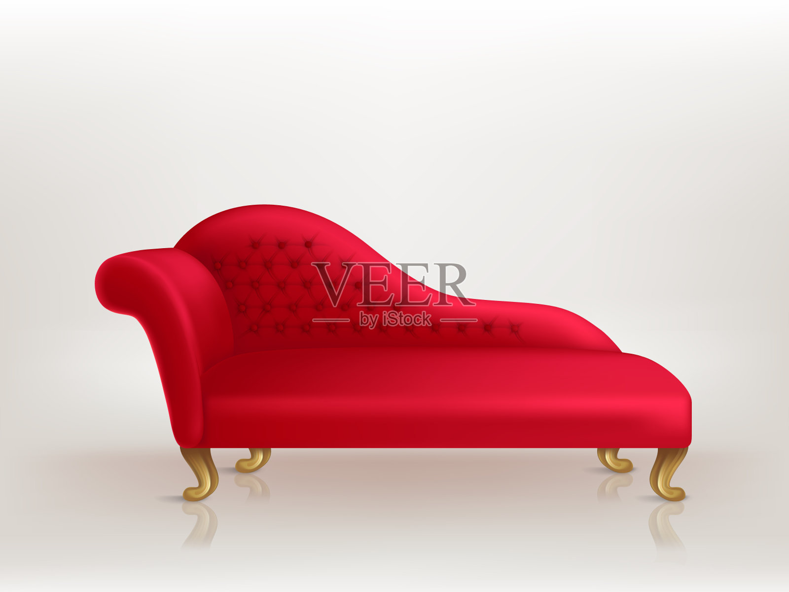 矢量现实豪华红色沙发贵宾插画图片素材