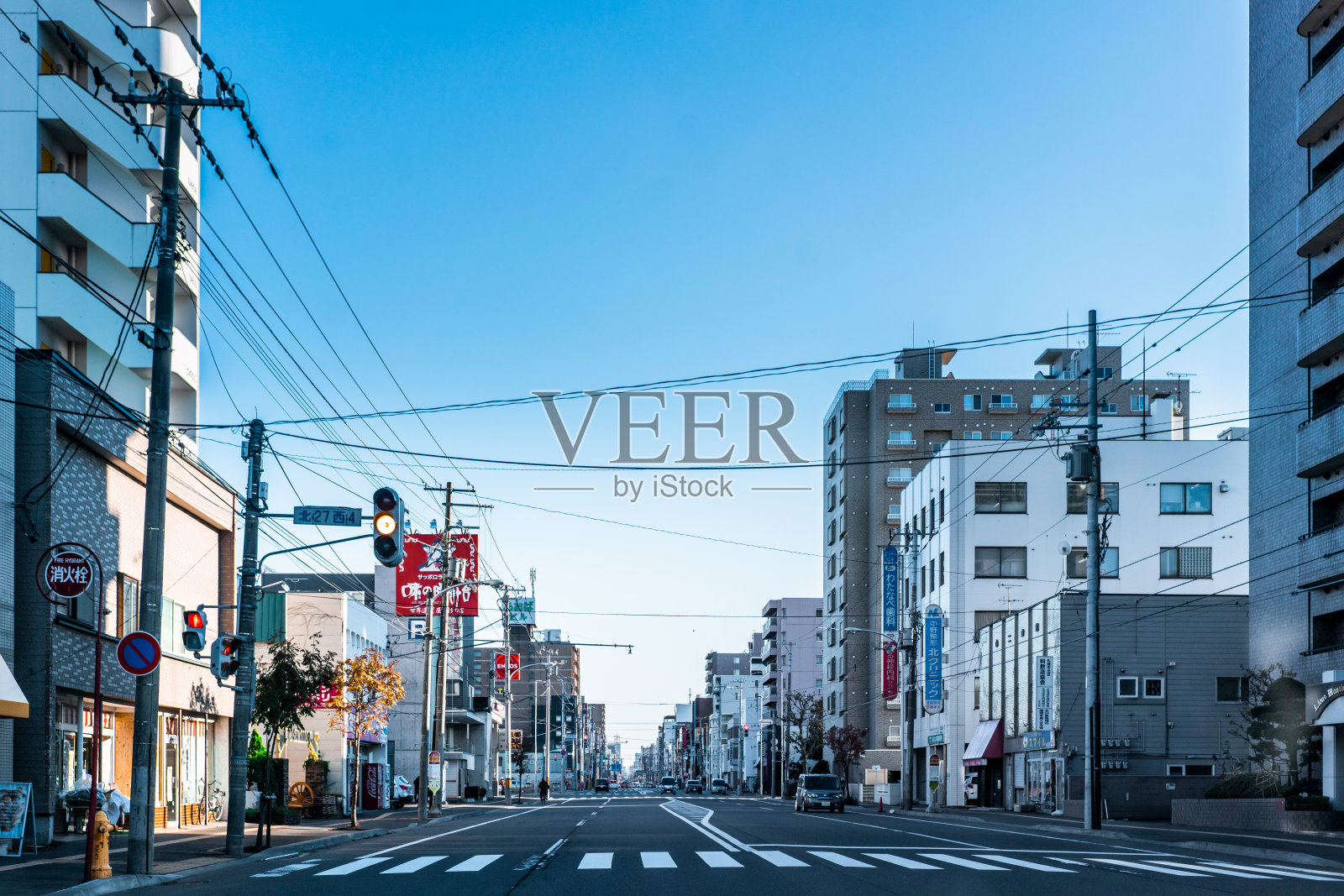 日本北海道札幌的街道照片摄影图片