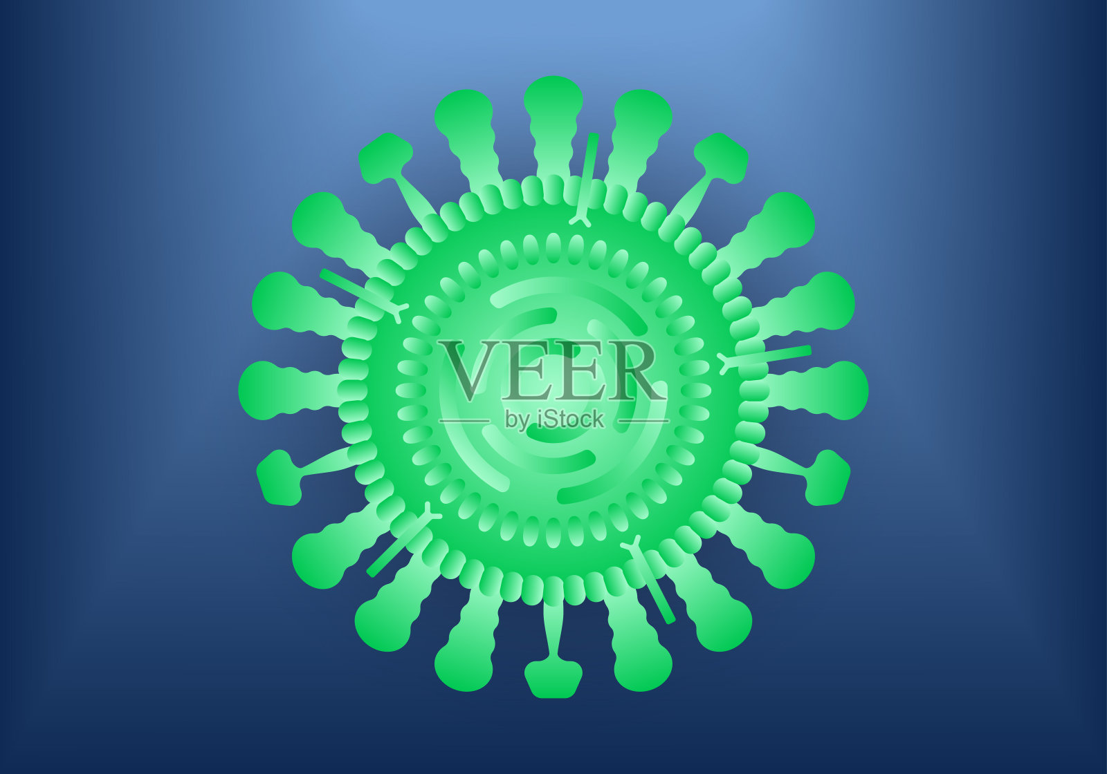 病毒或细菌细胞靠近。流感疾病的背景。矢量插图。插画图片素材