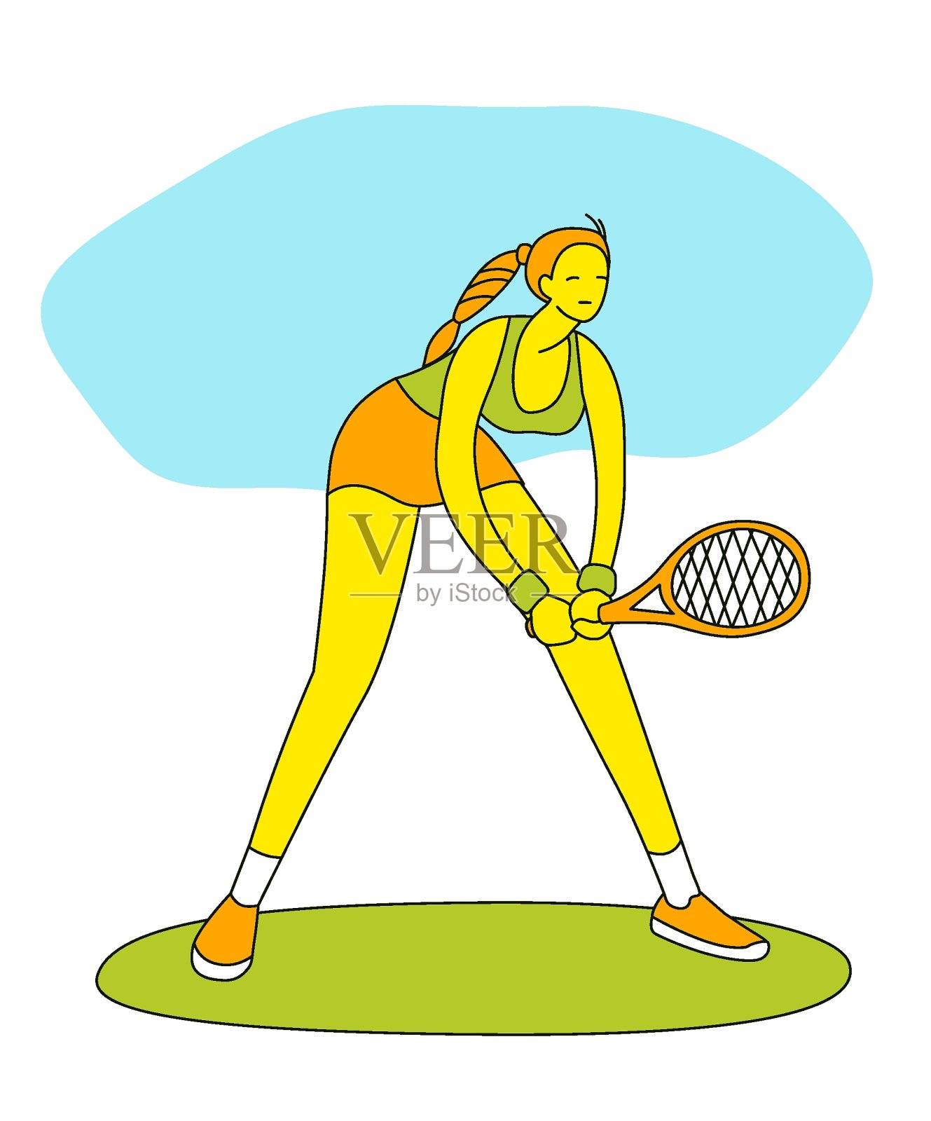 拿着网球拍的女人设计元素图片