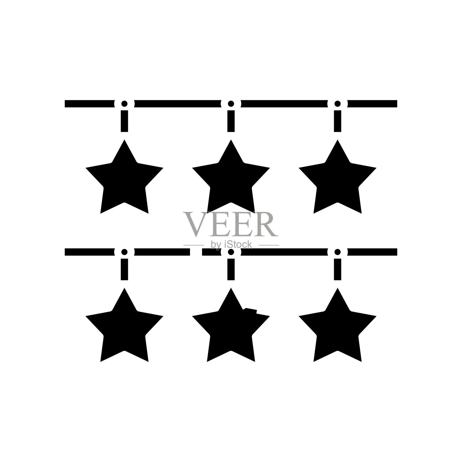 星星花环黑色图标，概念插图，矢量平面符号，象形符号图标素材