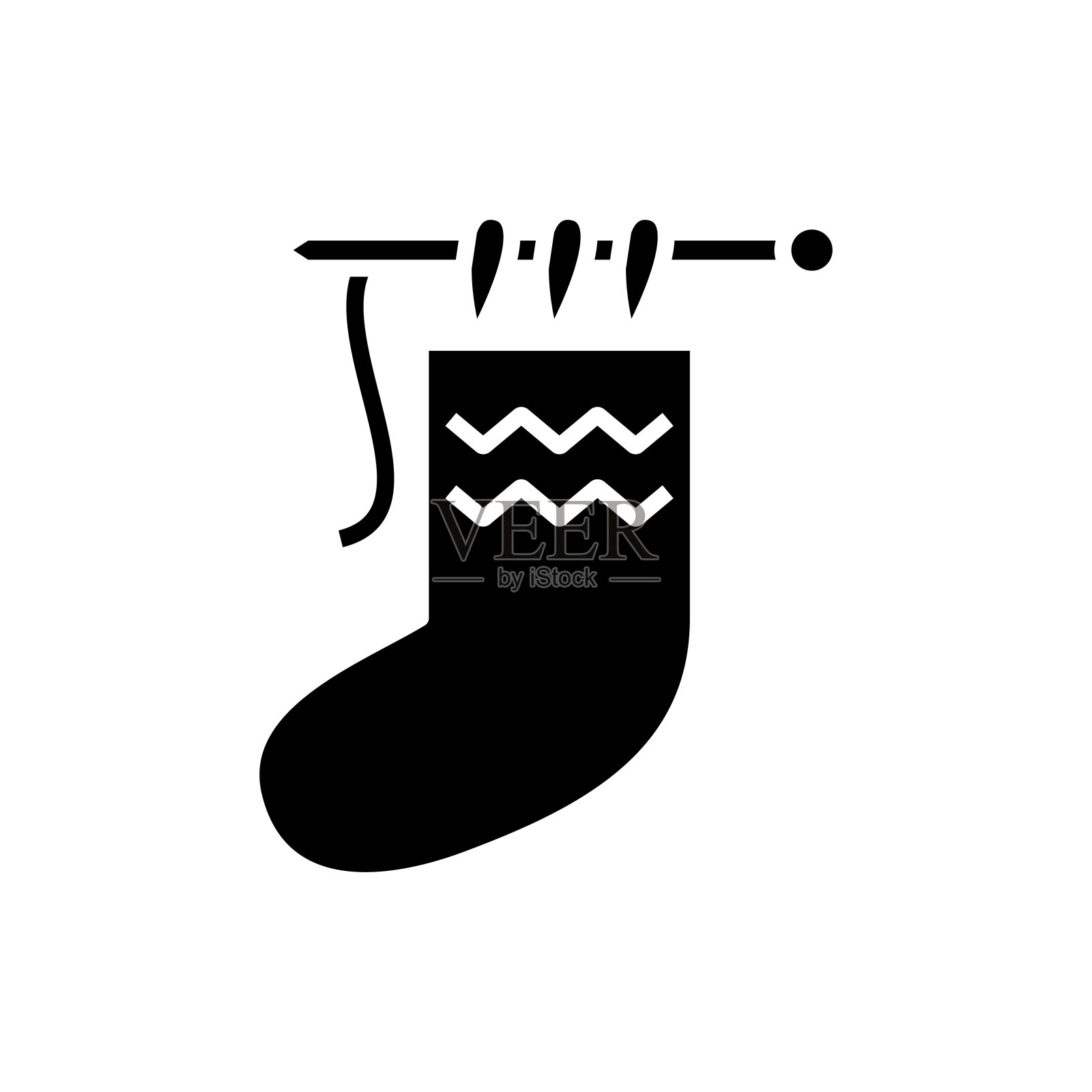 暖袜黑色图标，概念插图，矢量平面符号，象形符号插画图片素材