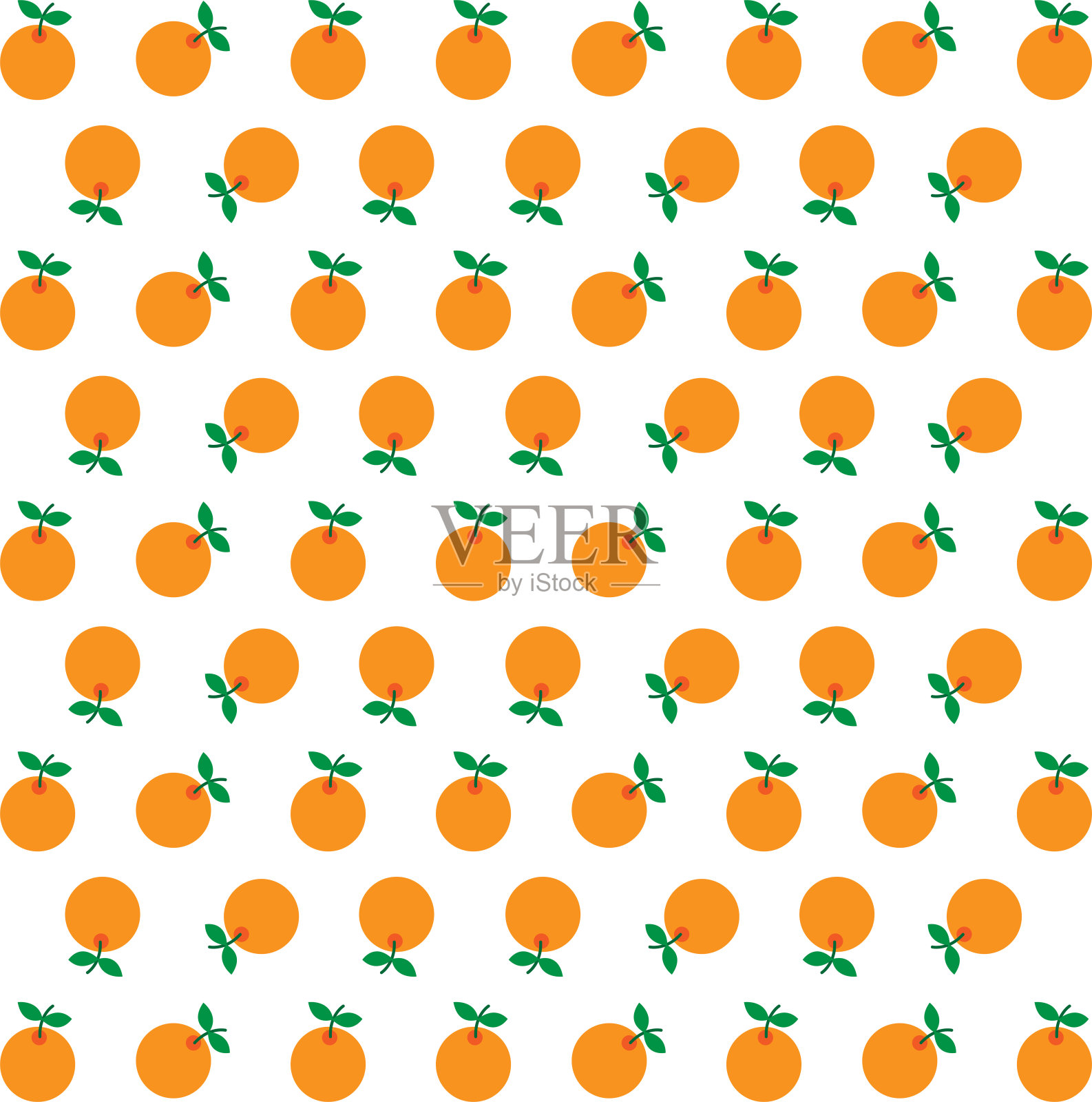 白色背景上许多橙色水果的图案。插画图片素材